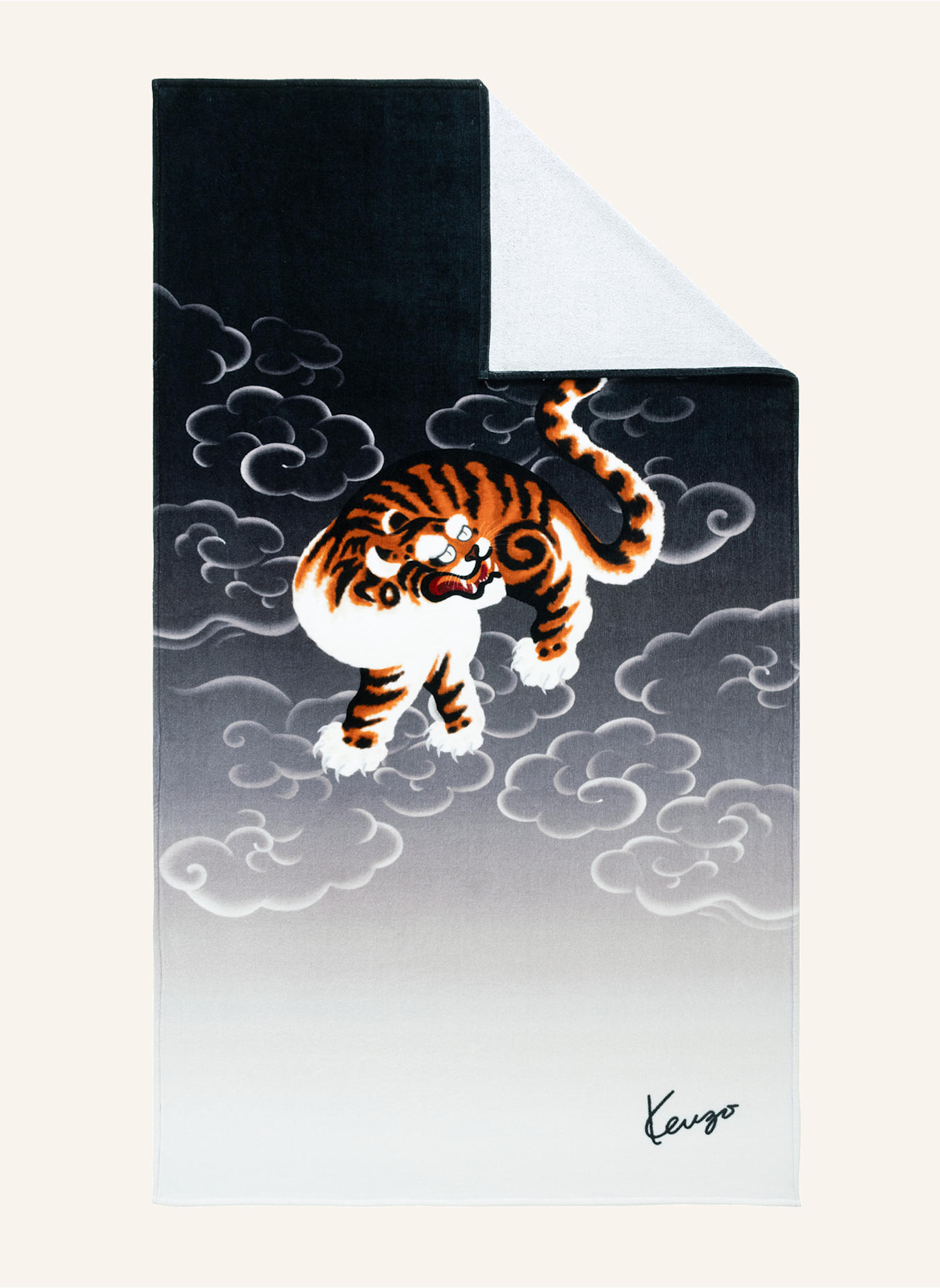 KENZO HOME Strandtuch KCLOUD: SCHWARZ/ GRAU