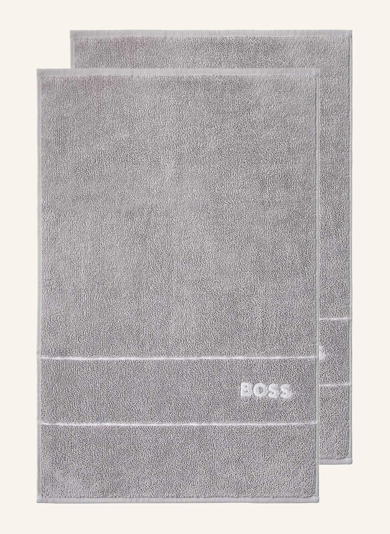 BOSS Gästetuch 2er Set PLAIN: HELLGRAU