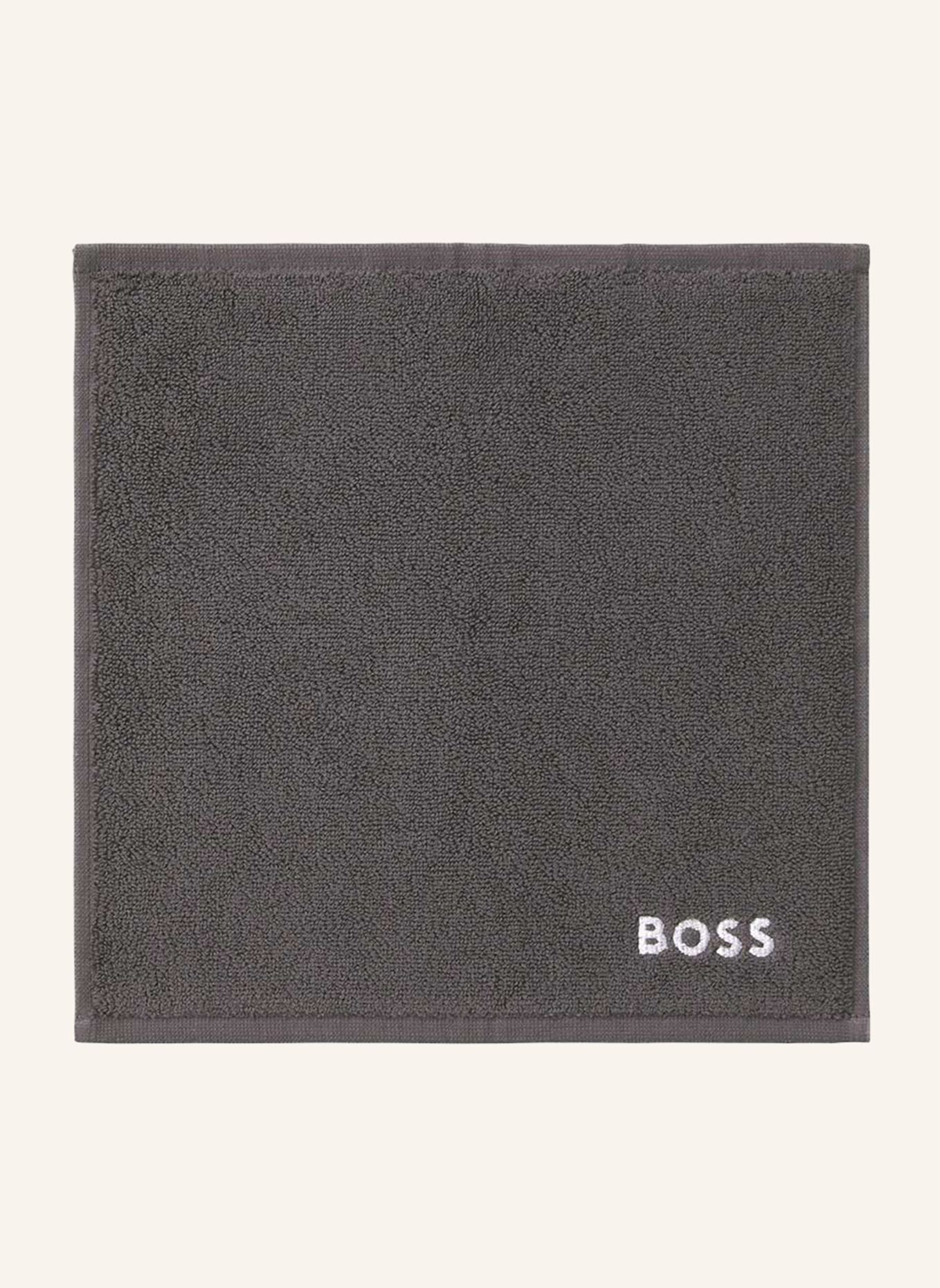 BOSS Waschlappen 4er Set PLAIN: DUNKELGRAU