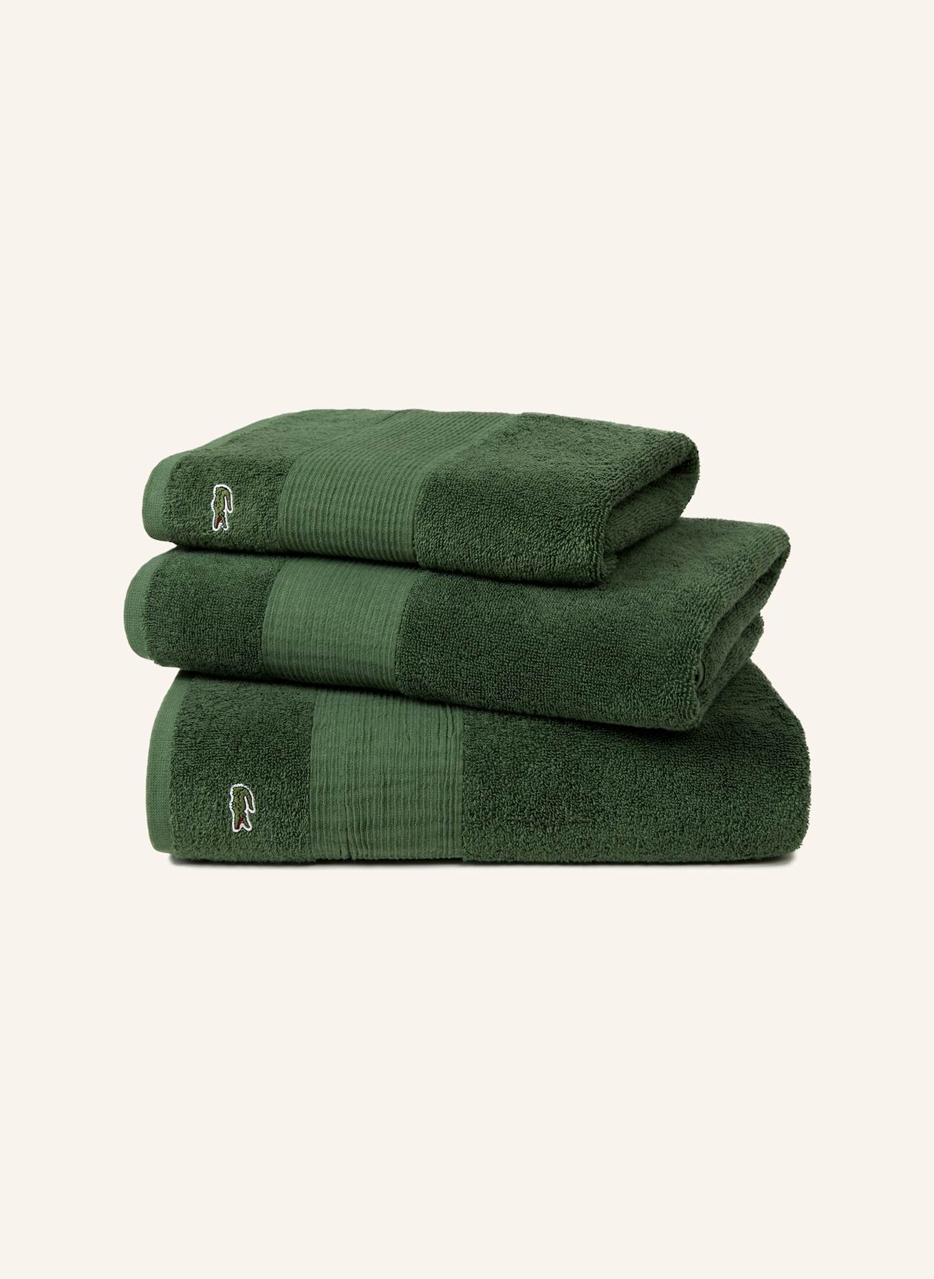 LACOSTE Gästetuch 2er Set LLECROCO: GRÜN