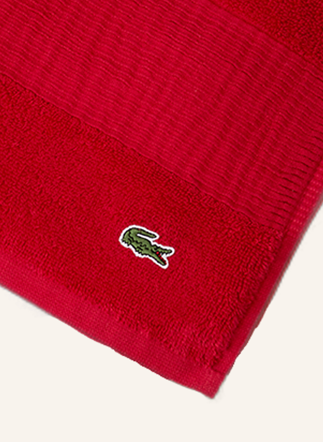 LACOSTE Handtuch 2er Set LLECROCO: ROT