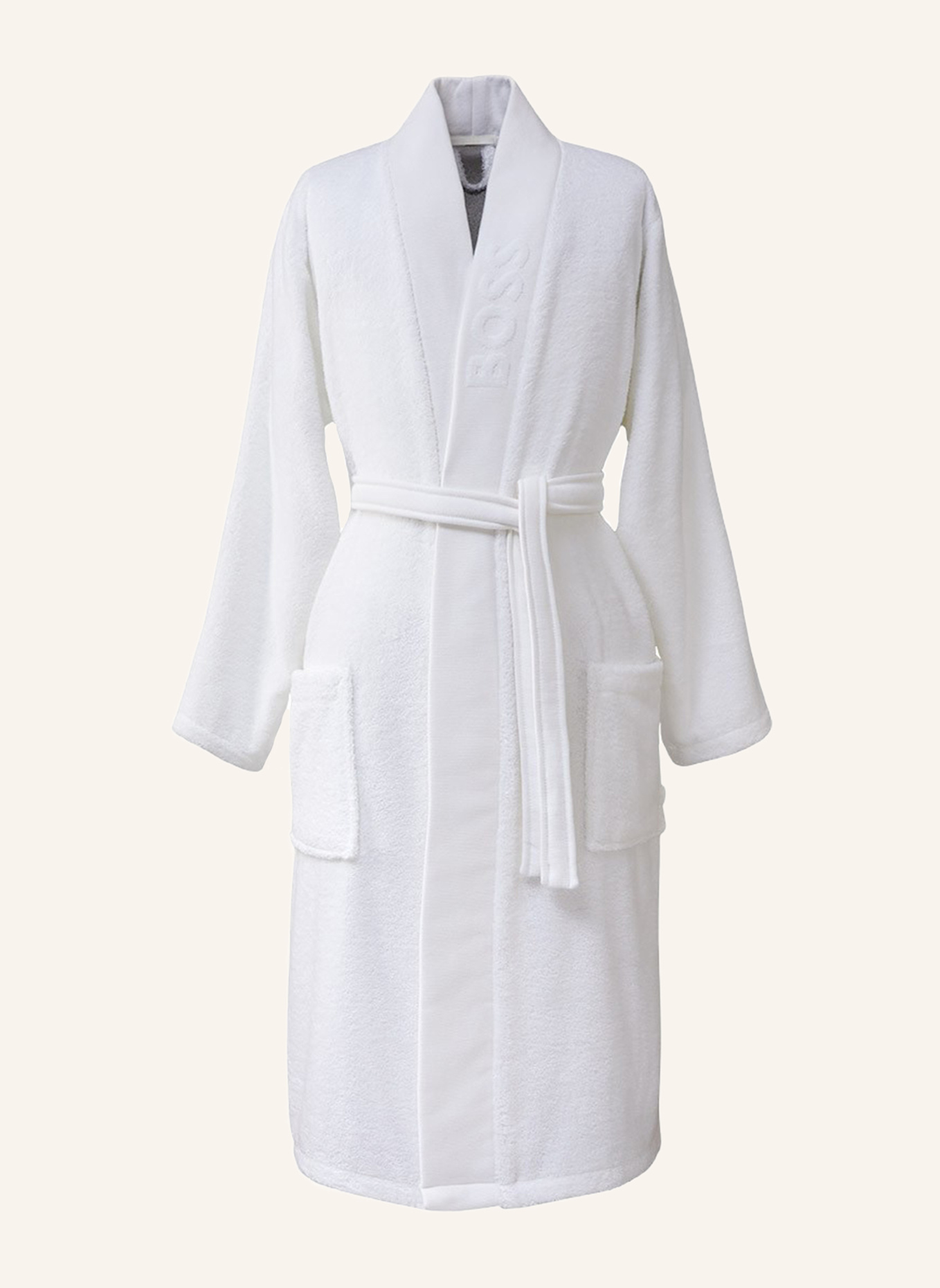 BOSS Bademantel PLAIN: WEISS