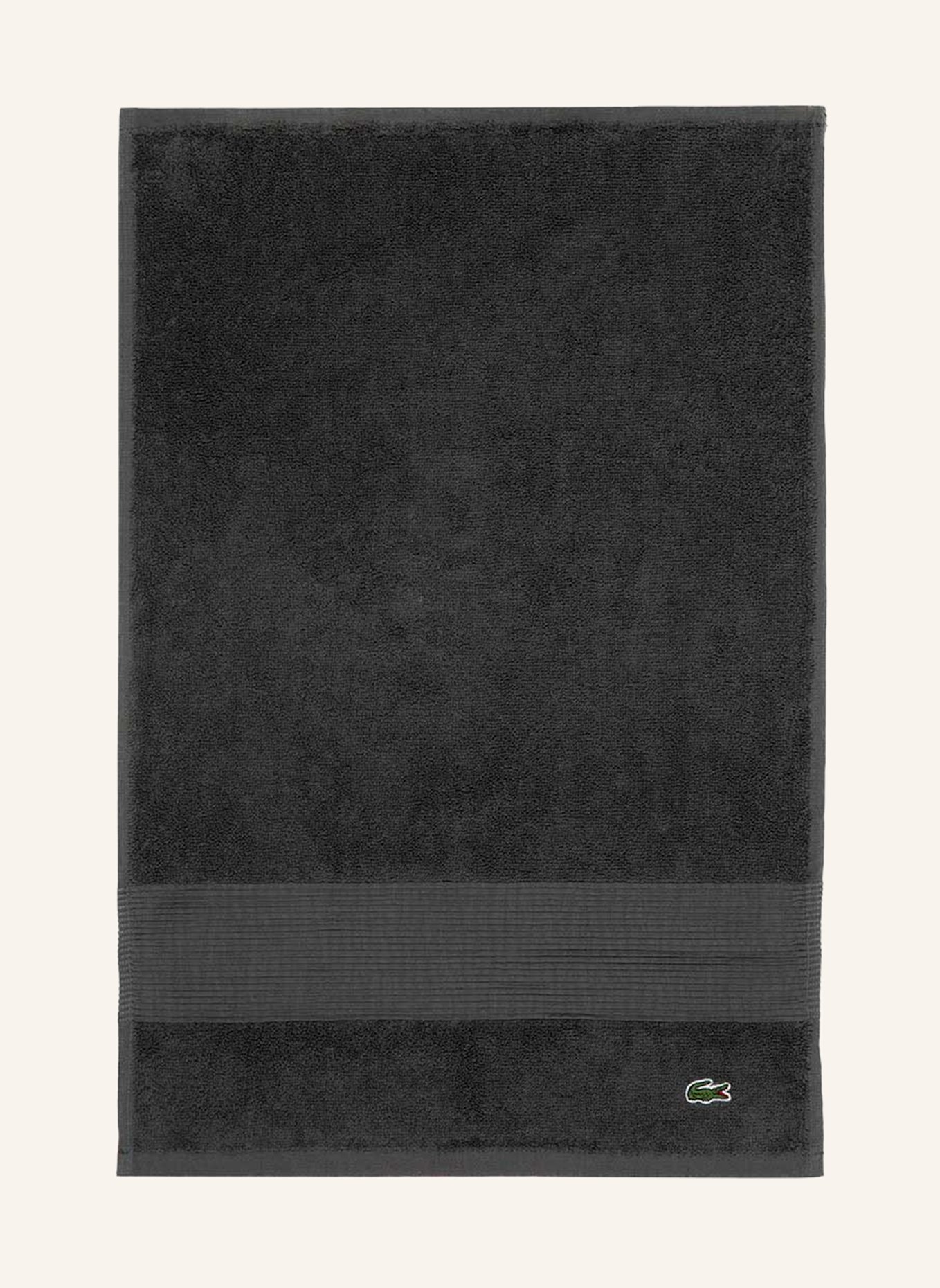 LACOSTE Gästetuch 2er Set LLECROCO: DUNKELGRAU