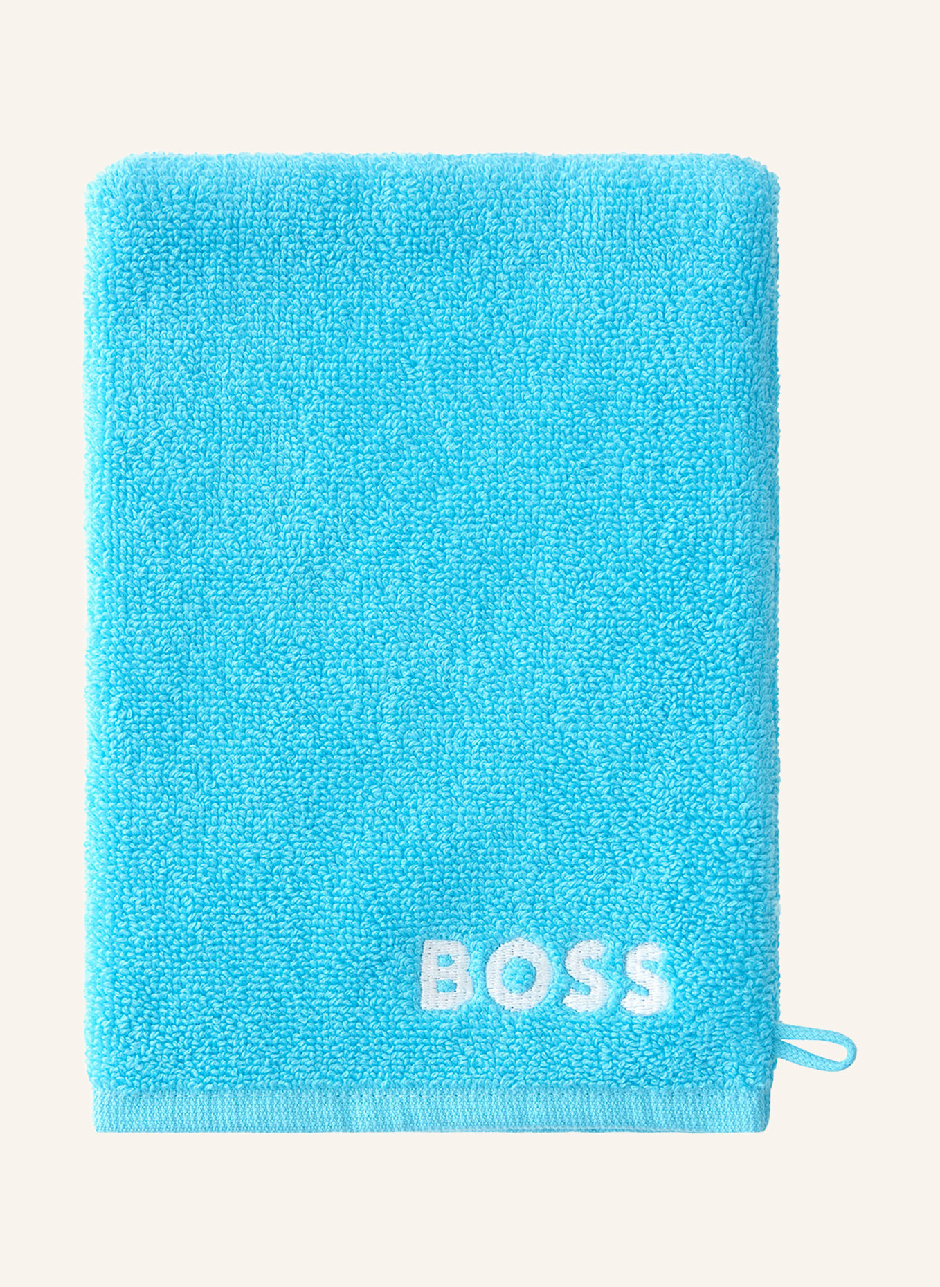 BOSS Waschhandschuh 4er Set PLAIN: HELLBLAU
