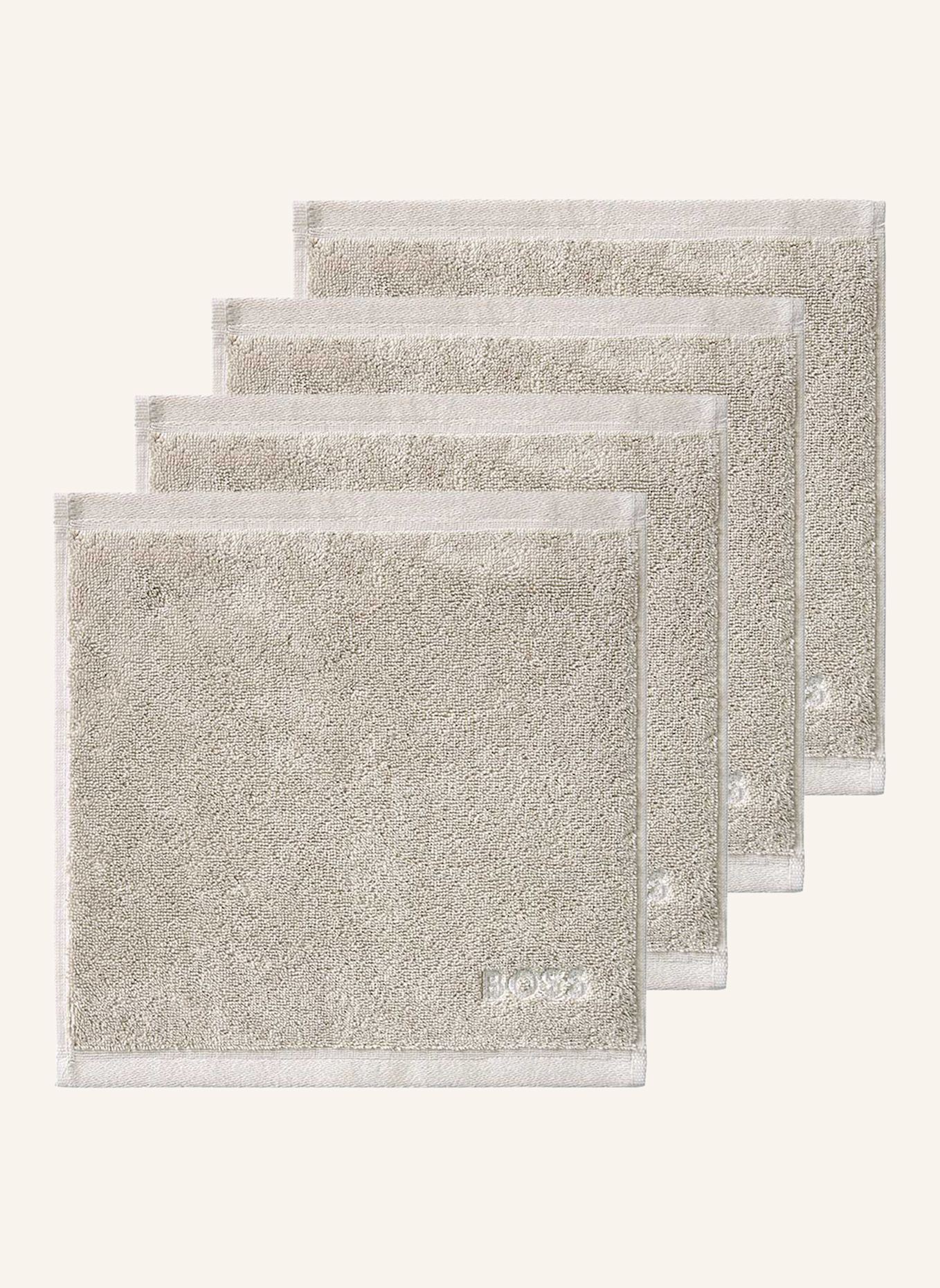 BOSS Waschlappen 4er Set LOFT: CREME