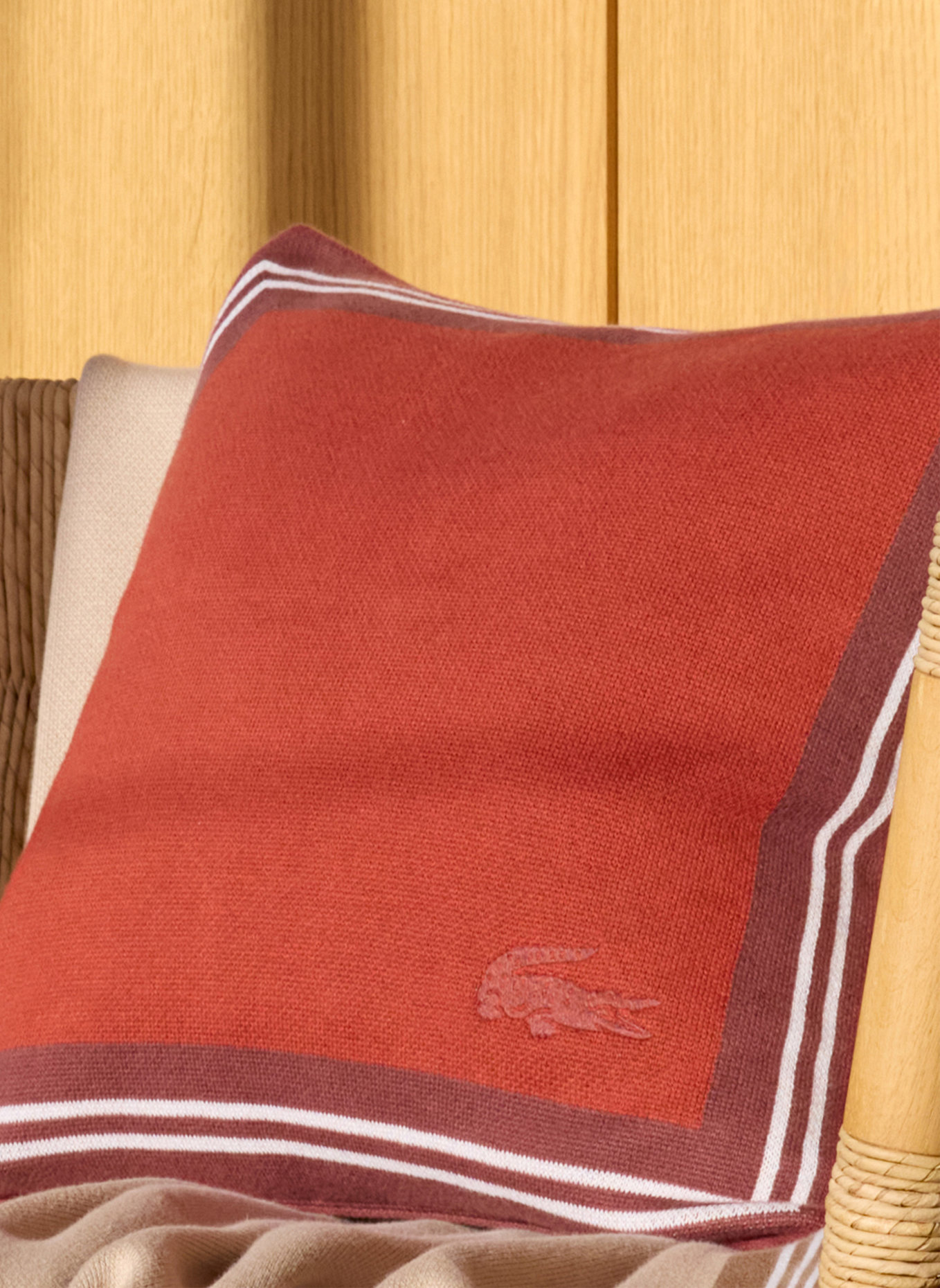 LACOSTE Dekokissenhülle LFRAME: DUNKELORANGE