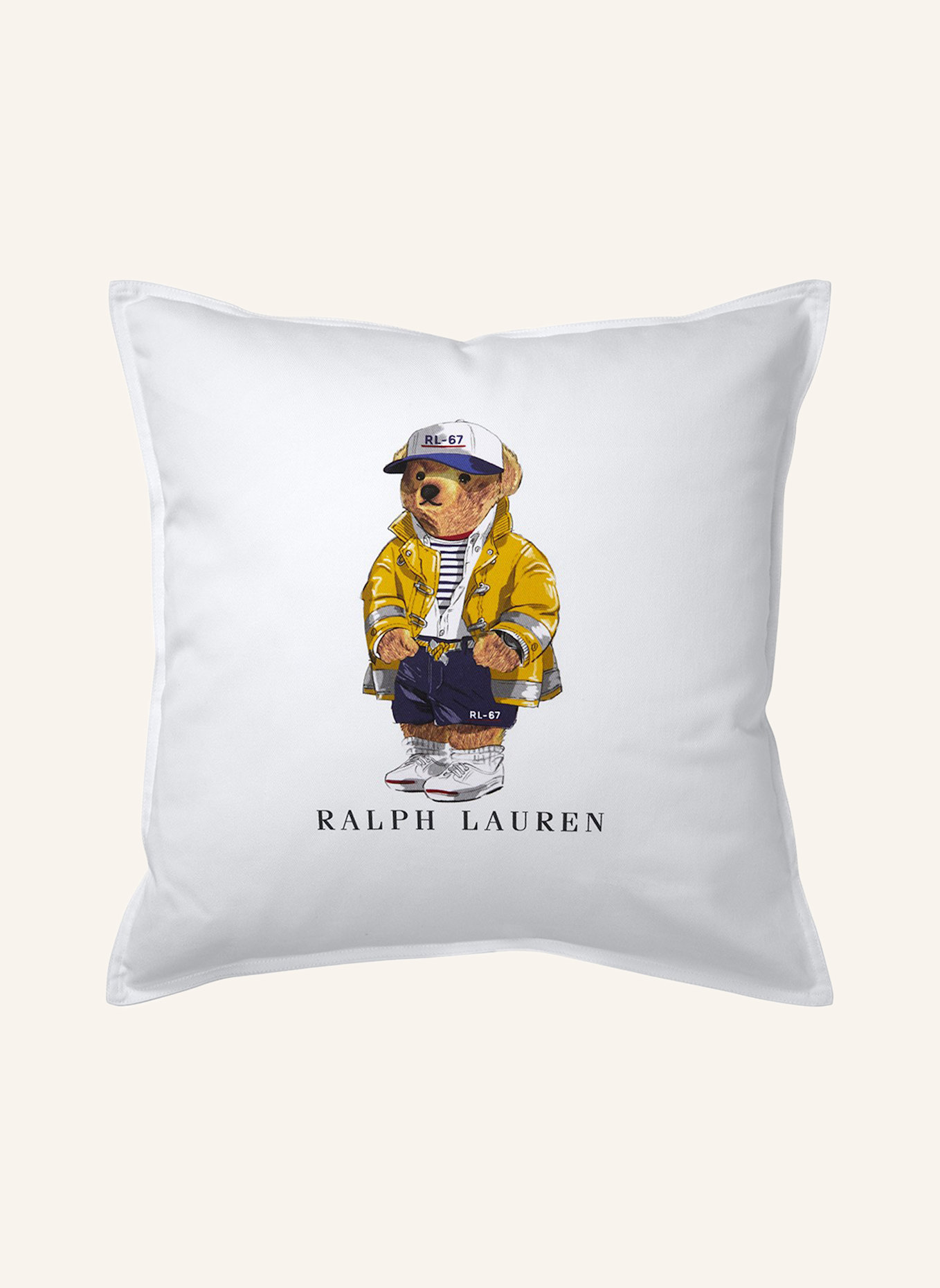 RALPH LAUREN HOME Dekokissenhülle BEAR: WEISS