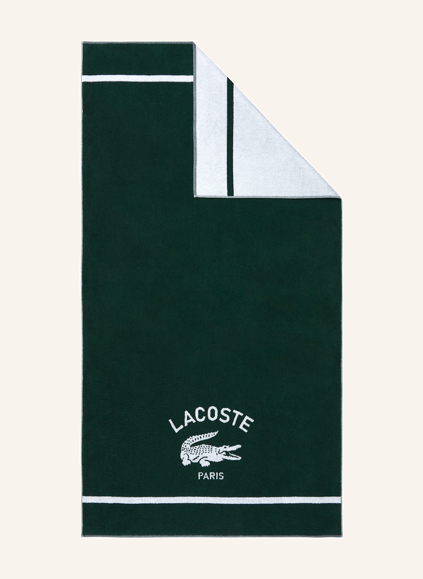 LACOSTE Strandtuch LORIGINE: DUNKELGRÜN