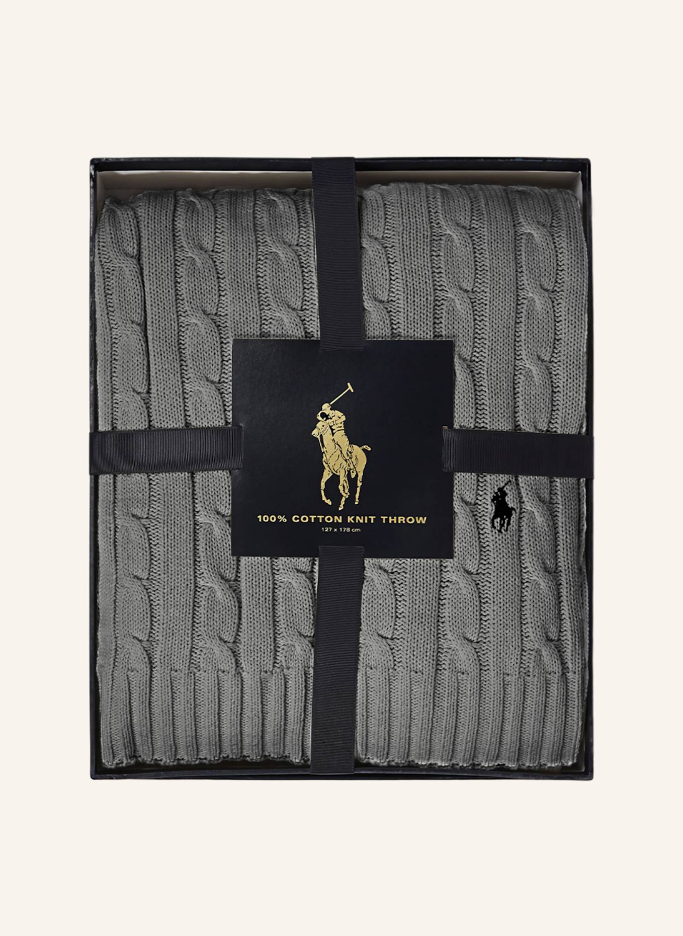 RALPH LAUREN HOME Plaid CABLE: DUNKELGRAU