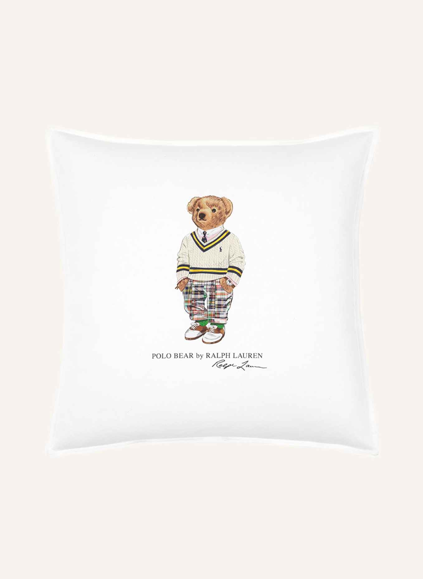 RALPH LAUREN HOME Dekokissenhülle PREPBEAR: WEISS