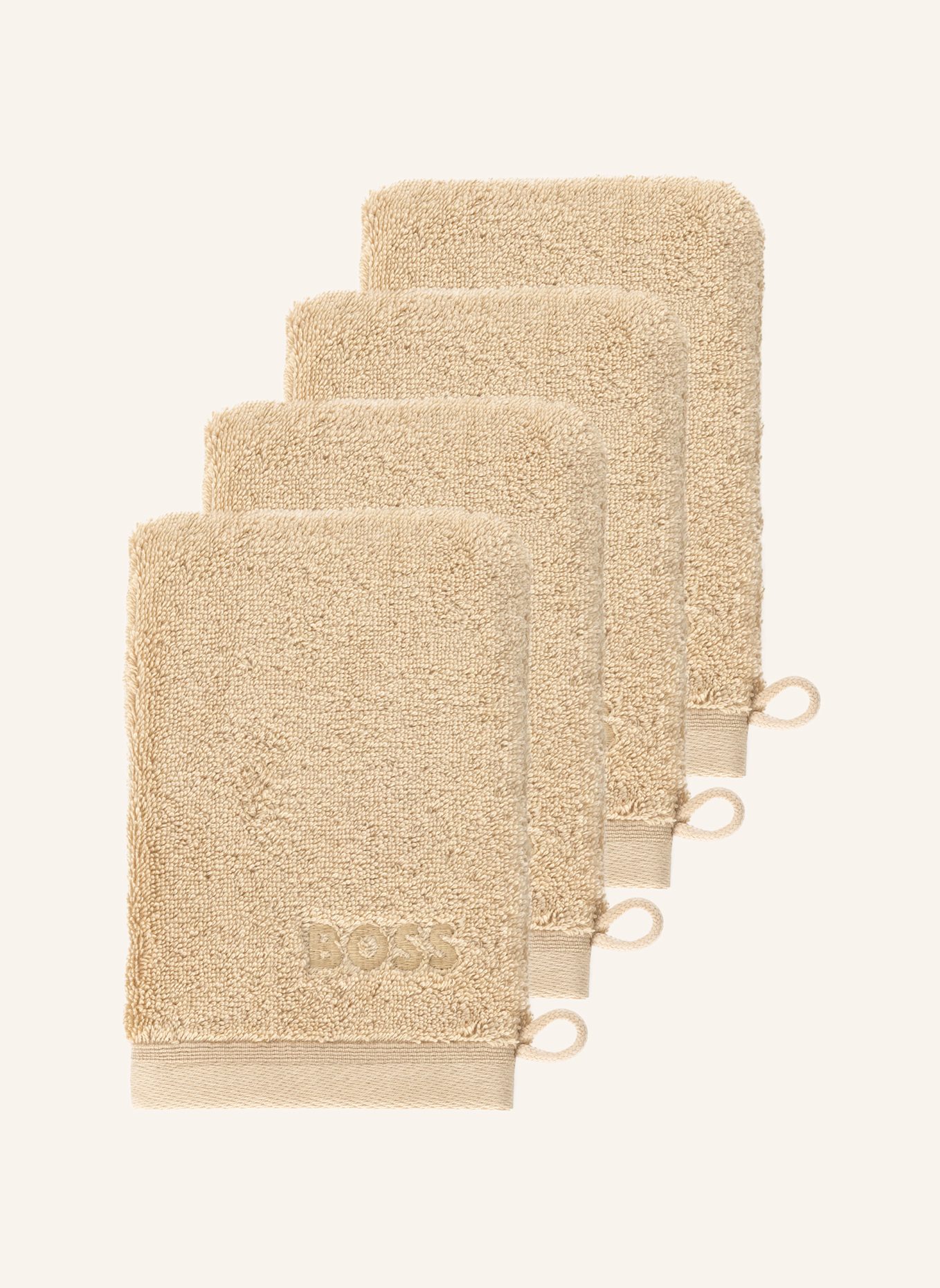 BOSS Waschhandschuh 4er Set LOFT: BEIGE