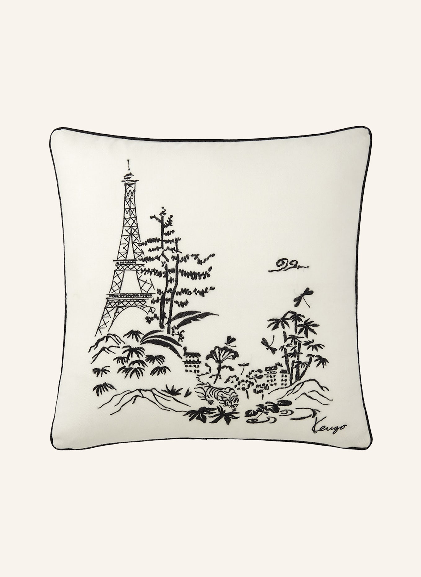 KENZO HOME Dekokissenhülle KESTAMPE: SCHWARZ