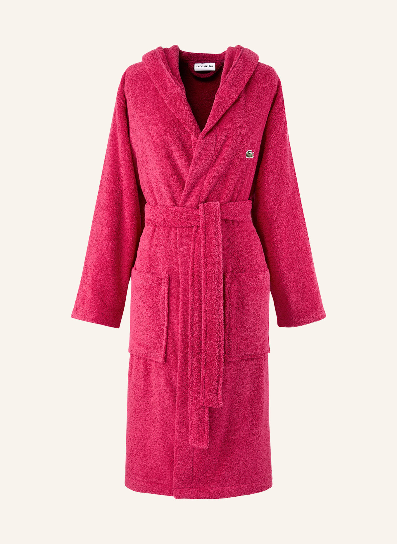 LACOSTE Bademantel LOPEN: ROT