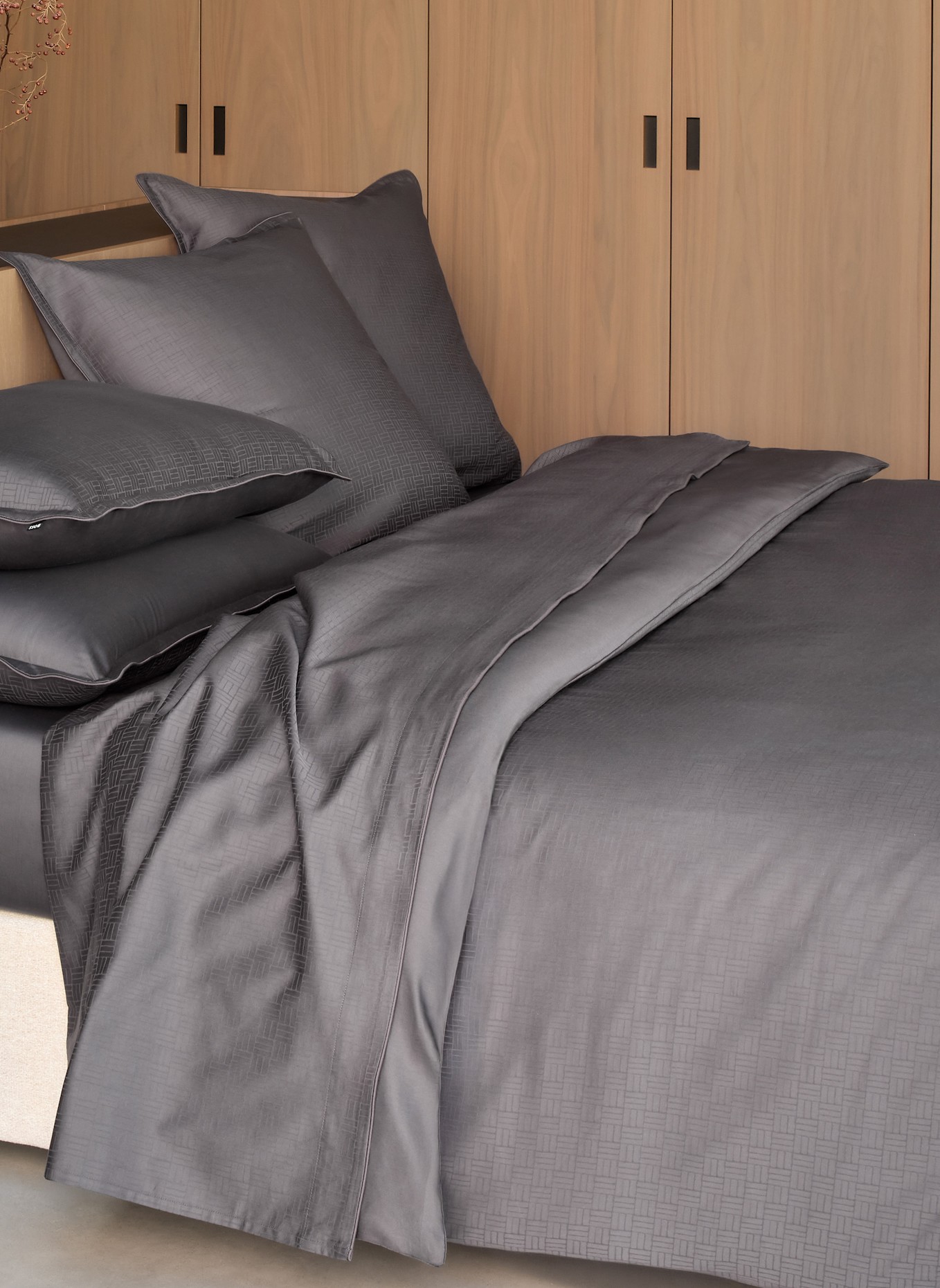 BOSS Bettwäsche Set LATTICE: GRAU