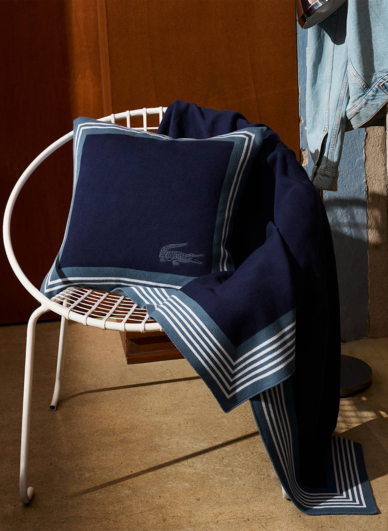 LACOSTE Dekokissenhülle LFRAME: DUNKELBLAU