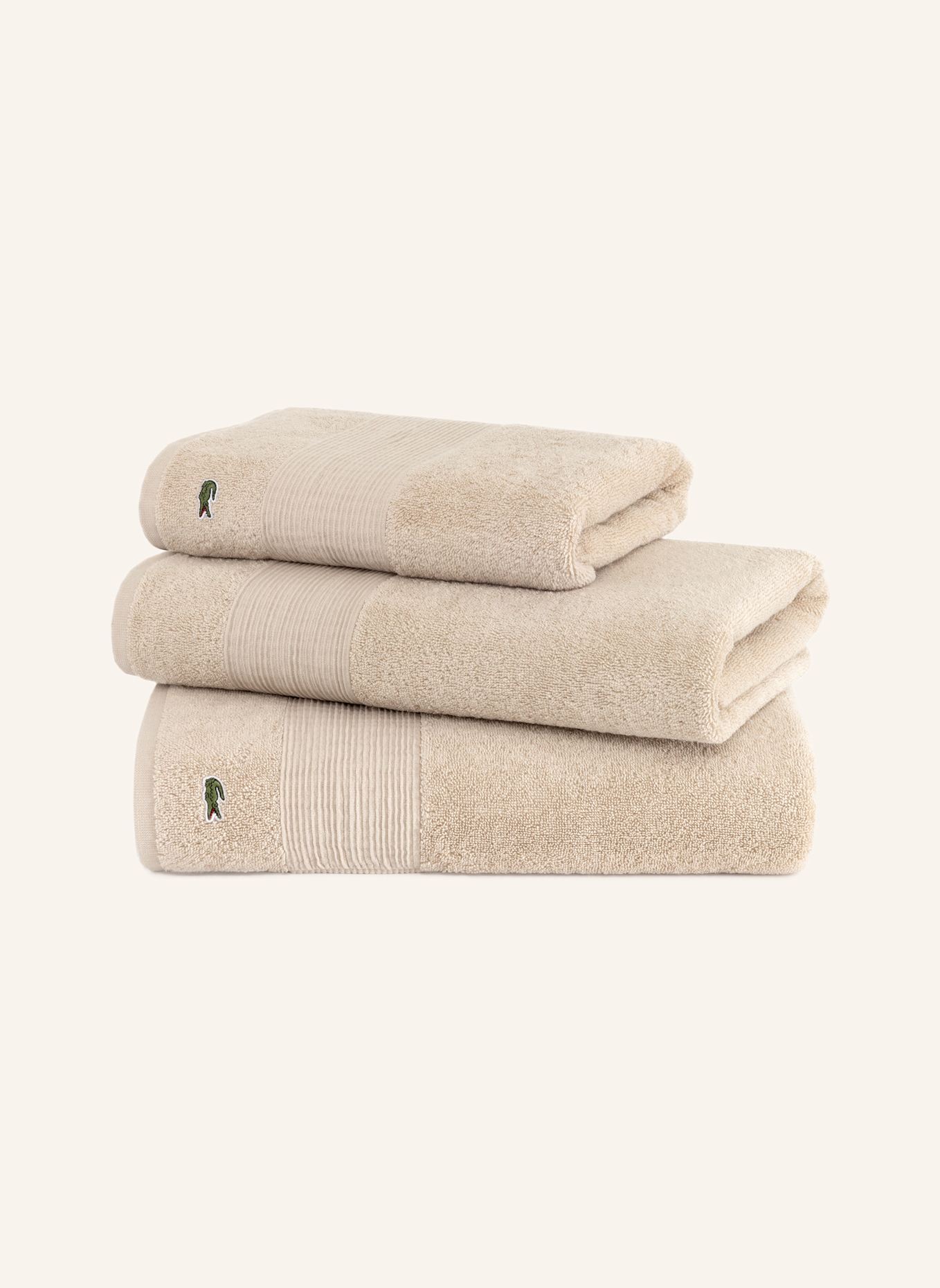 LACOSTE Badetuch LLECROCO: BRAUN