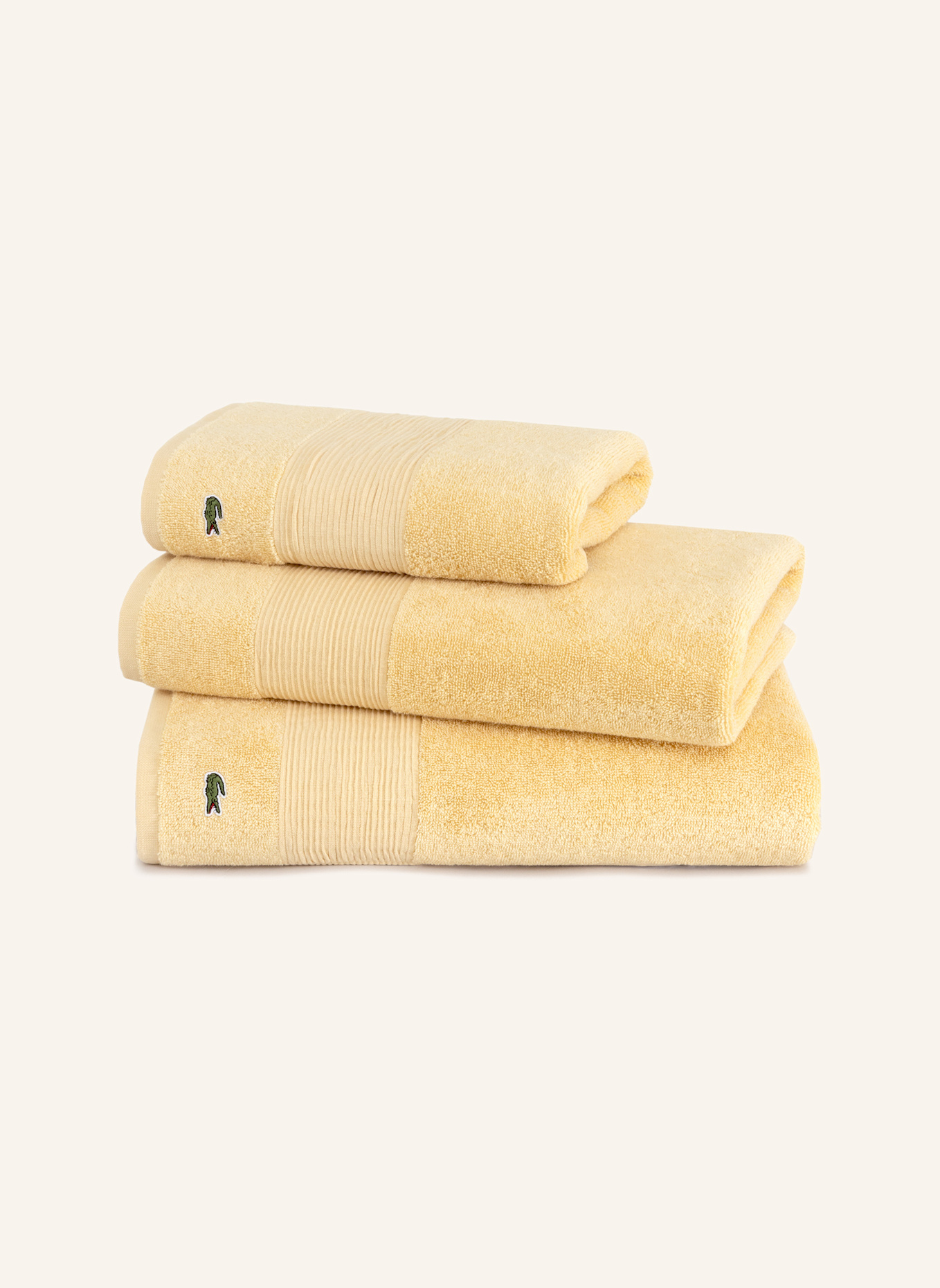 LACOSTE Gästetuch 2er Set LLECROCO: BEIGE