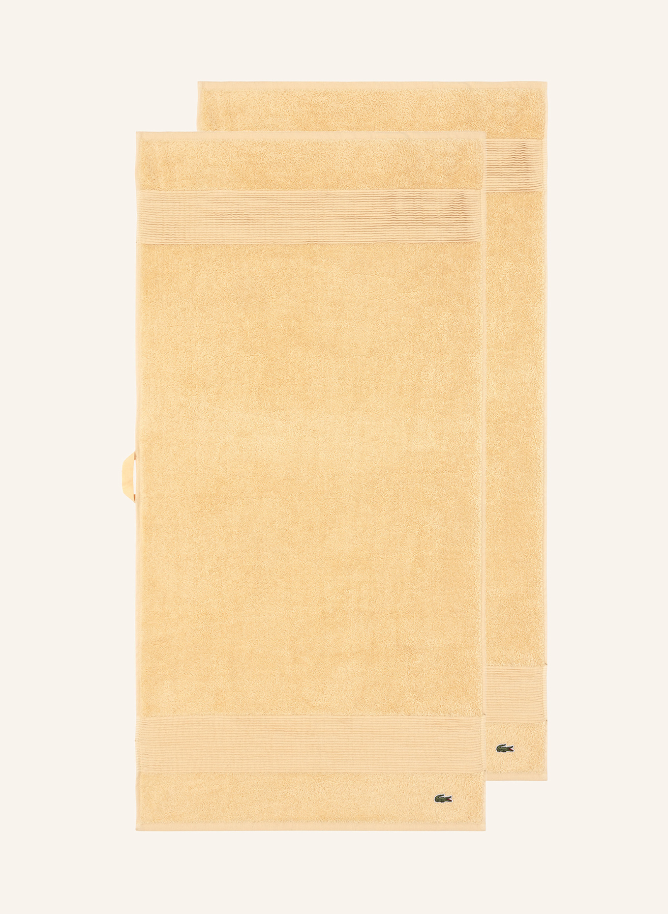LACOSTE Handtuch 2er Set LLECROCO: BEIGE