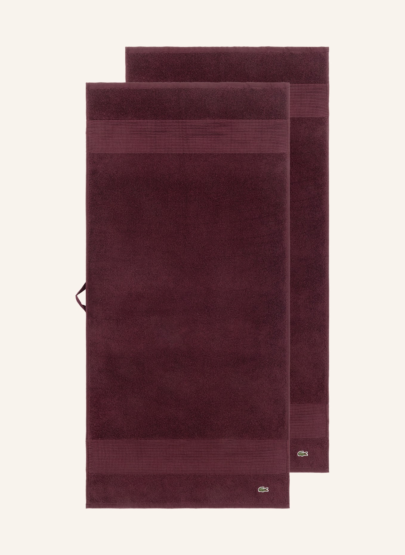 LACOSTE Handtuch 2er Set LLECROCO: ROT