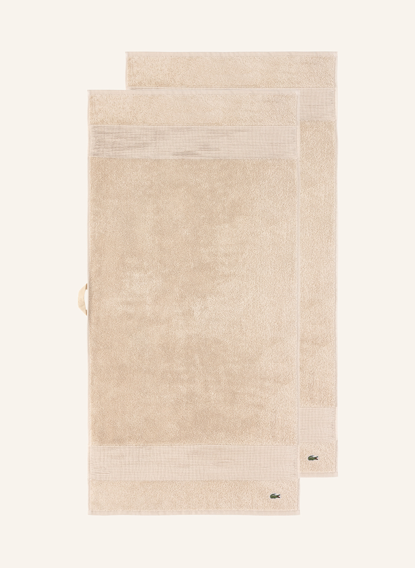 LACOSTE Handtuch 2er Set LLECROCO: BRAUN