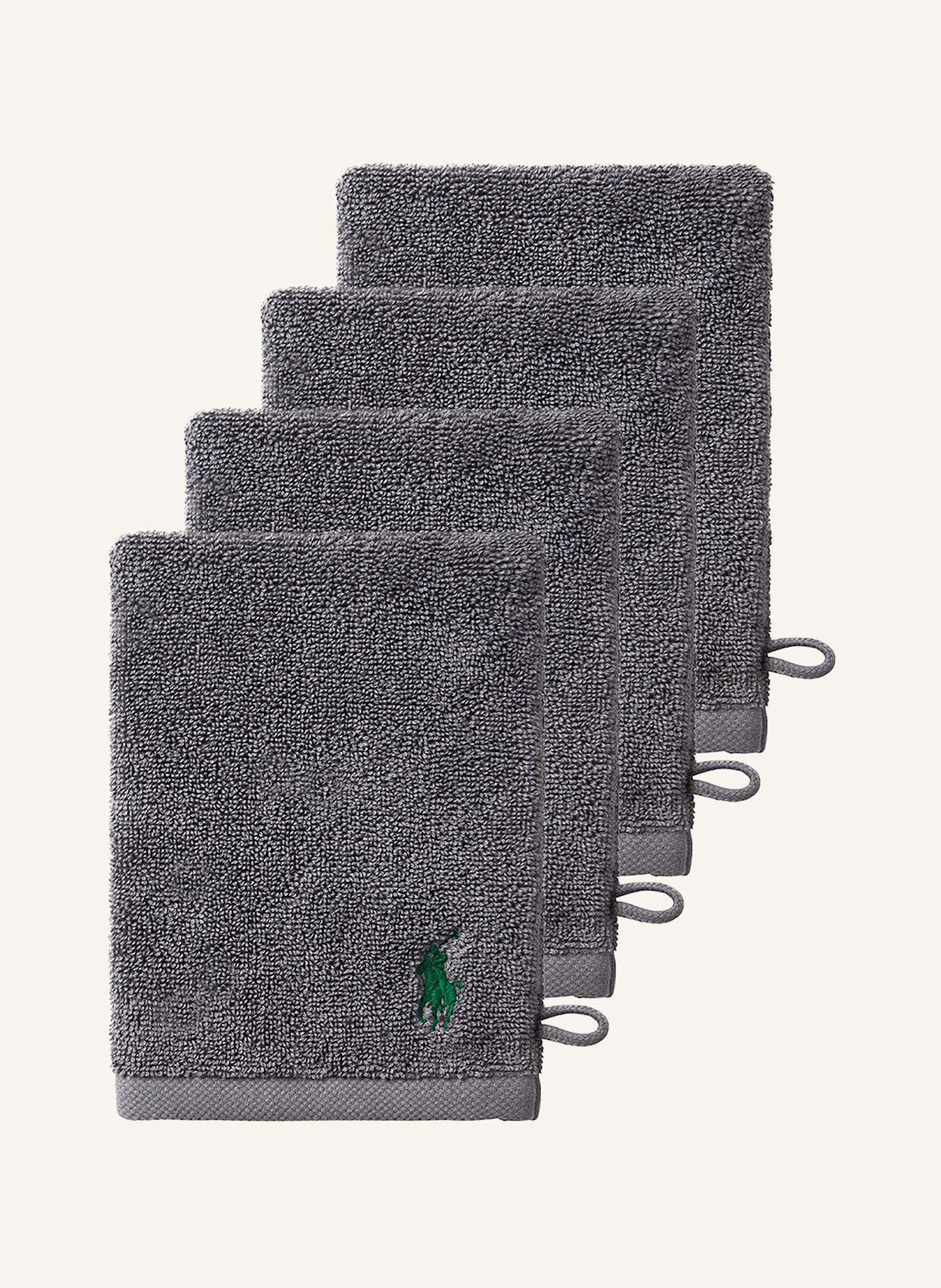 RALPH LAUREN HOME Waschhandschuh 4er Set POLOPLAYER: GRAU