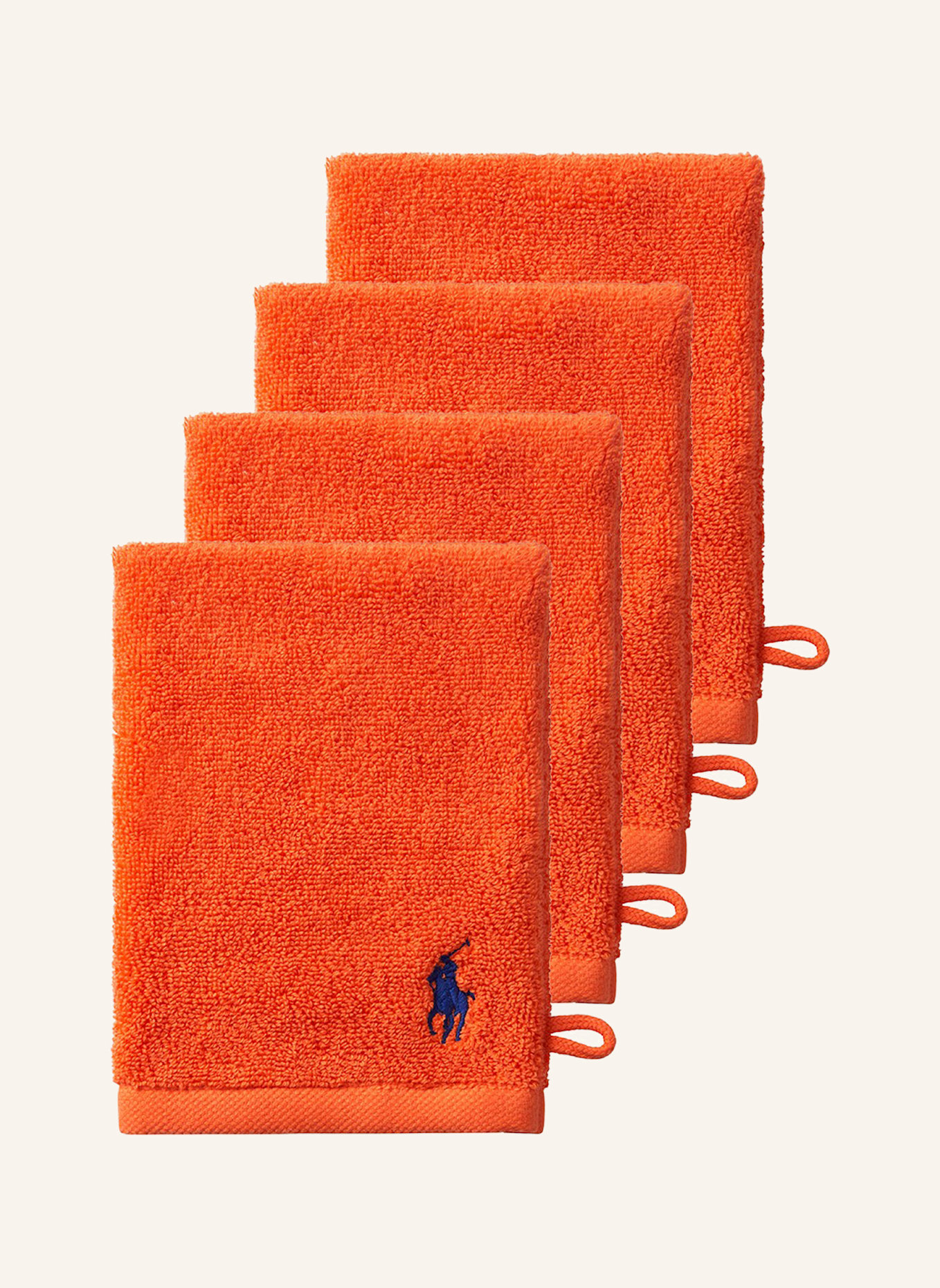 RALPH LAUREN HOME Waschhandschuh 4er Set POLOPLAYER: ORANGE