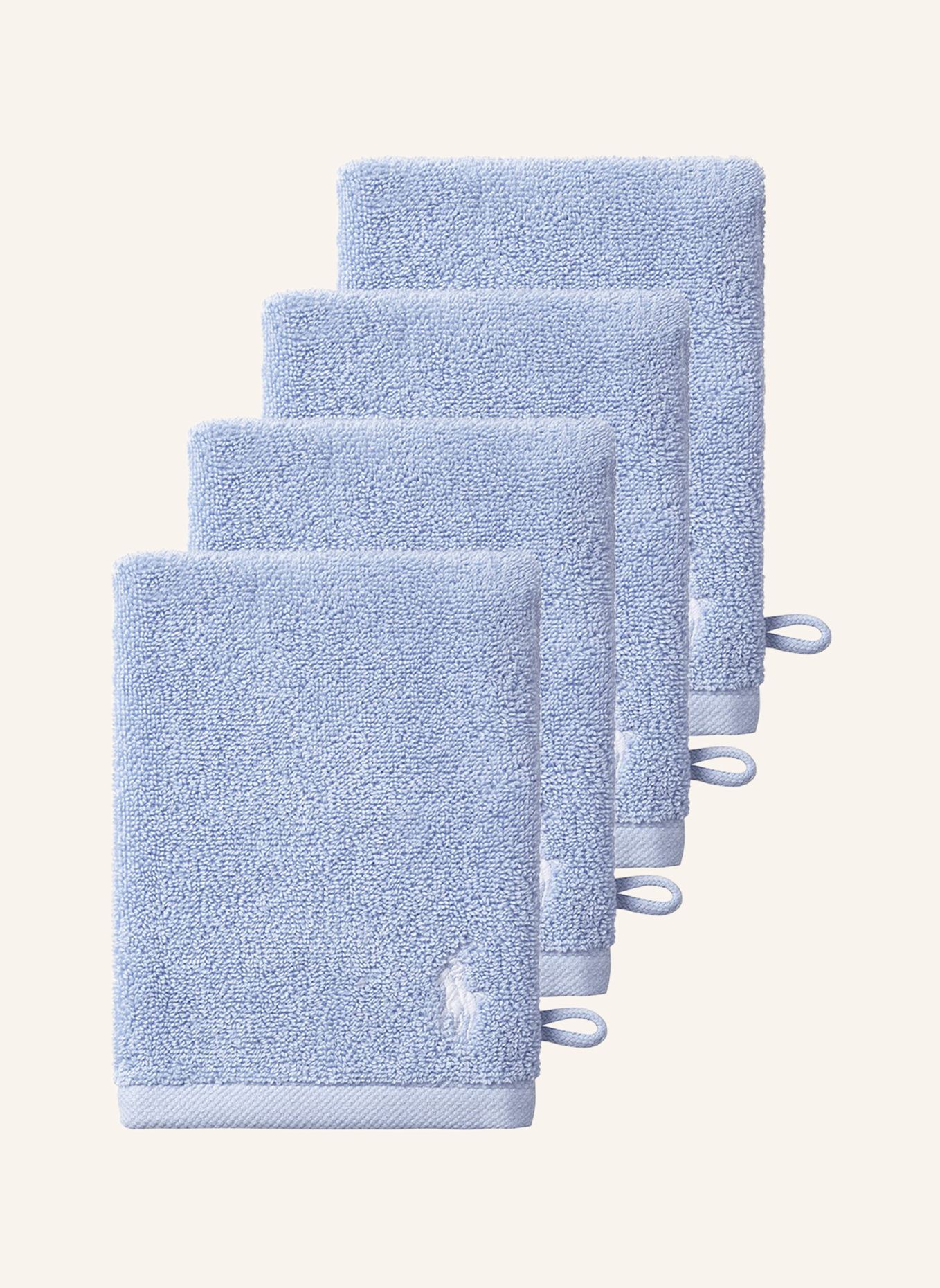 RALPH LAUREN HOME Waschhandschuh 4er Set POLOPLAYER: HELLBLAU