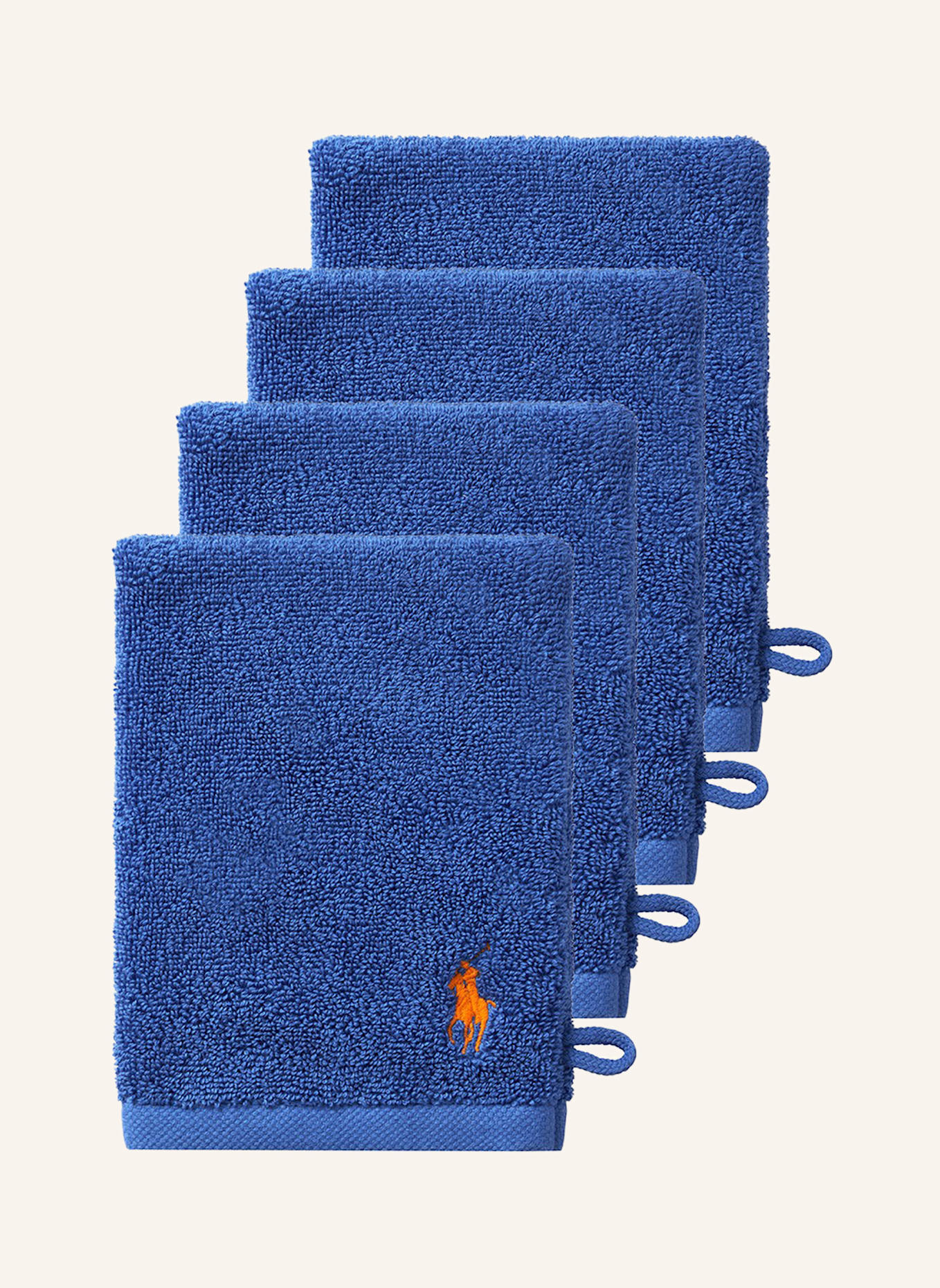 RALPH LAUREN HOME Waschhandschuh 4er Set POLOPLAYER: BLAU