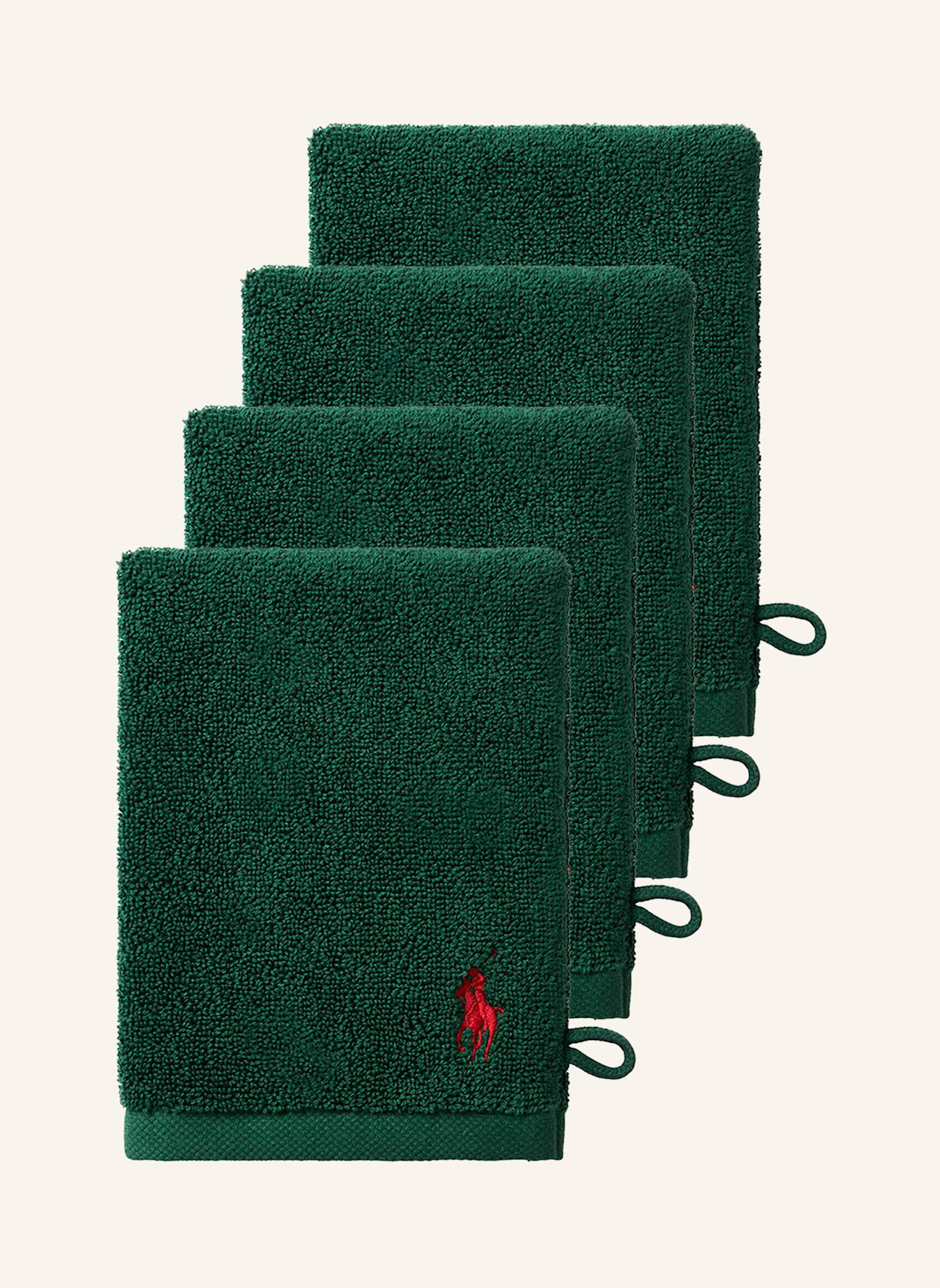 RALPH LAUREN HOME Waschhandschuh 4er Set POLOPLAYER: GRÜN