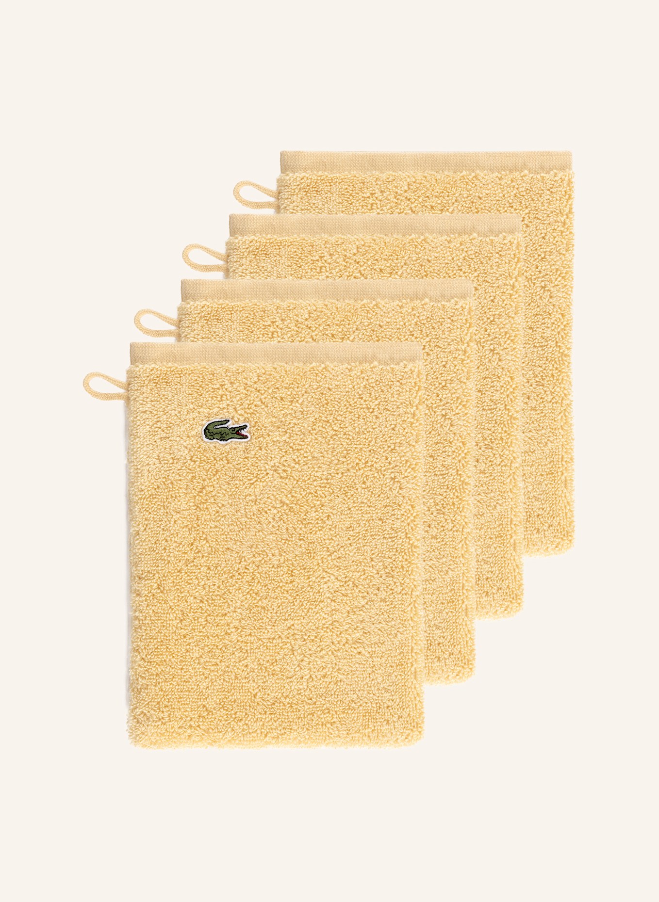 LACOSTE Waschhandschuh 4er Set LLECROCO: BEIGE