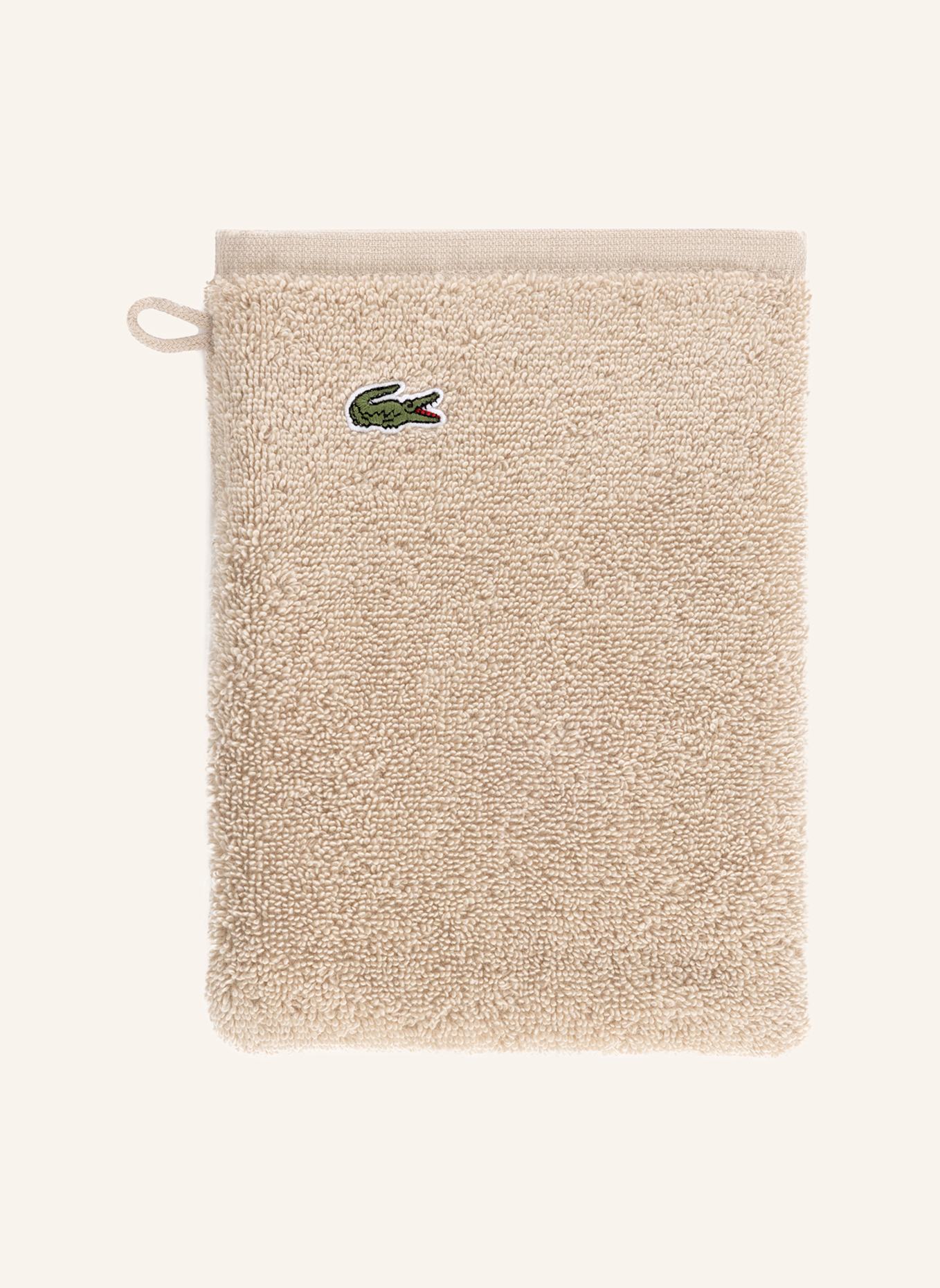 LACOSTE Waschhandschuh 4er Set LLECROCO: BRAUN