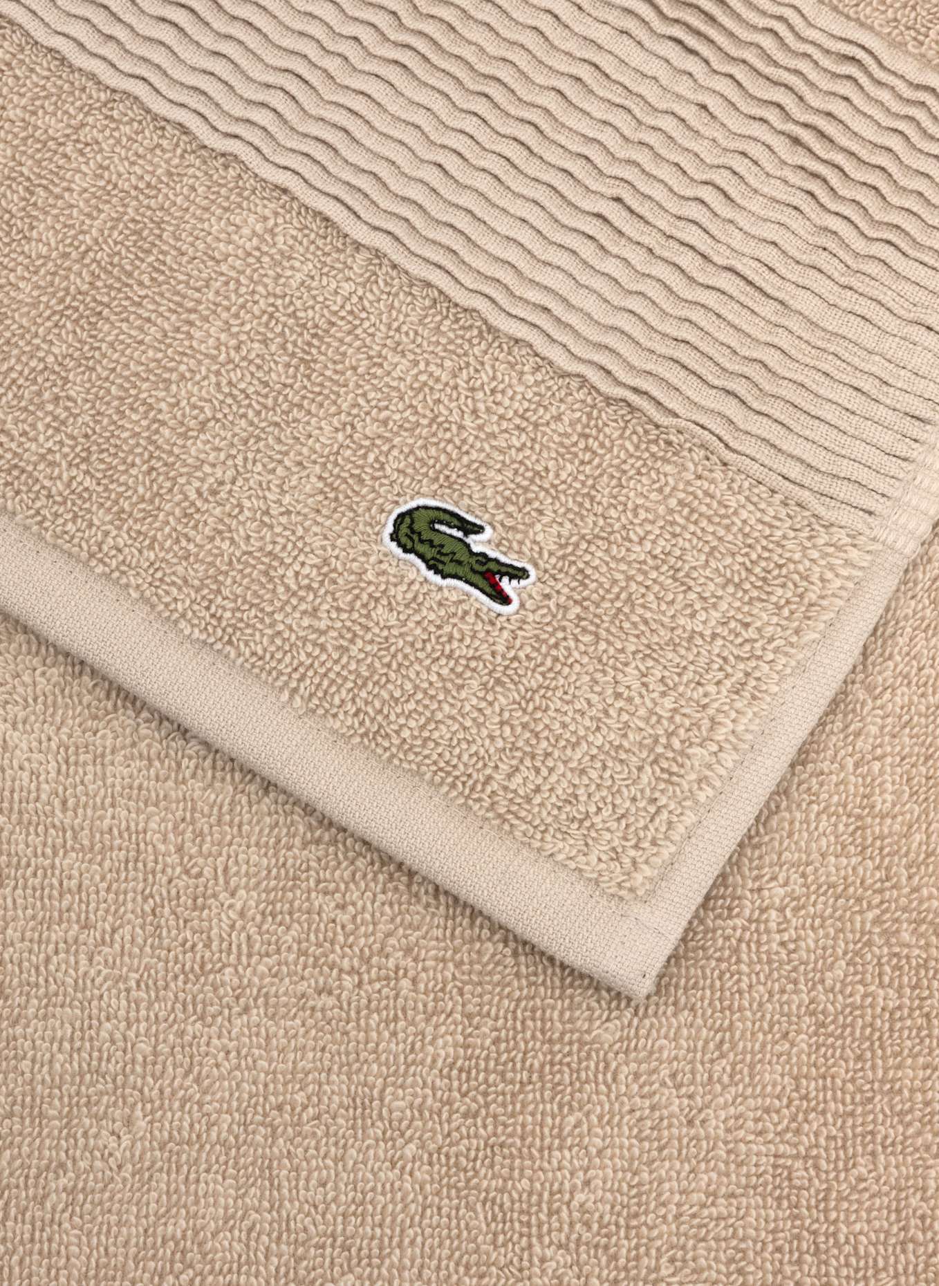 LACOSTE Waschhandschuh 4er Set LLECROCO: BRAUN