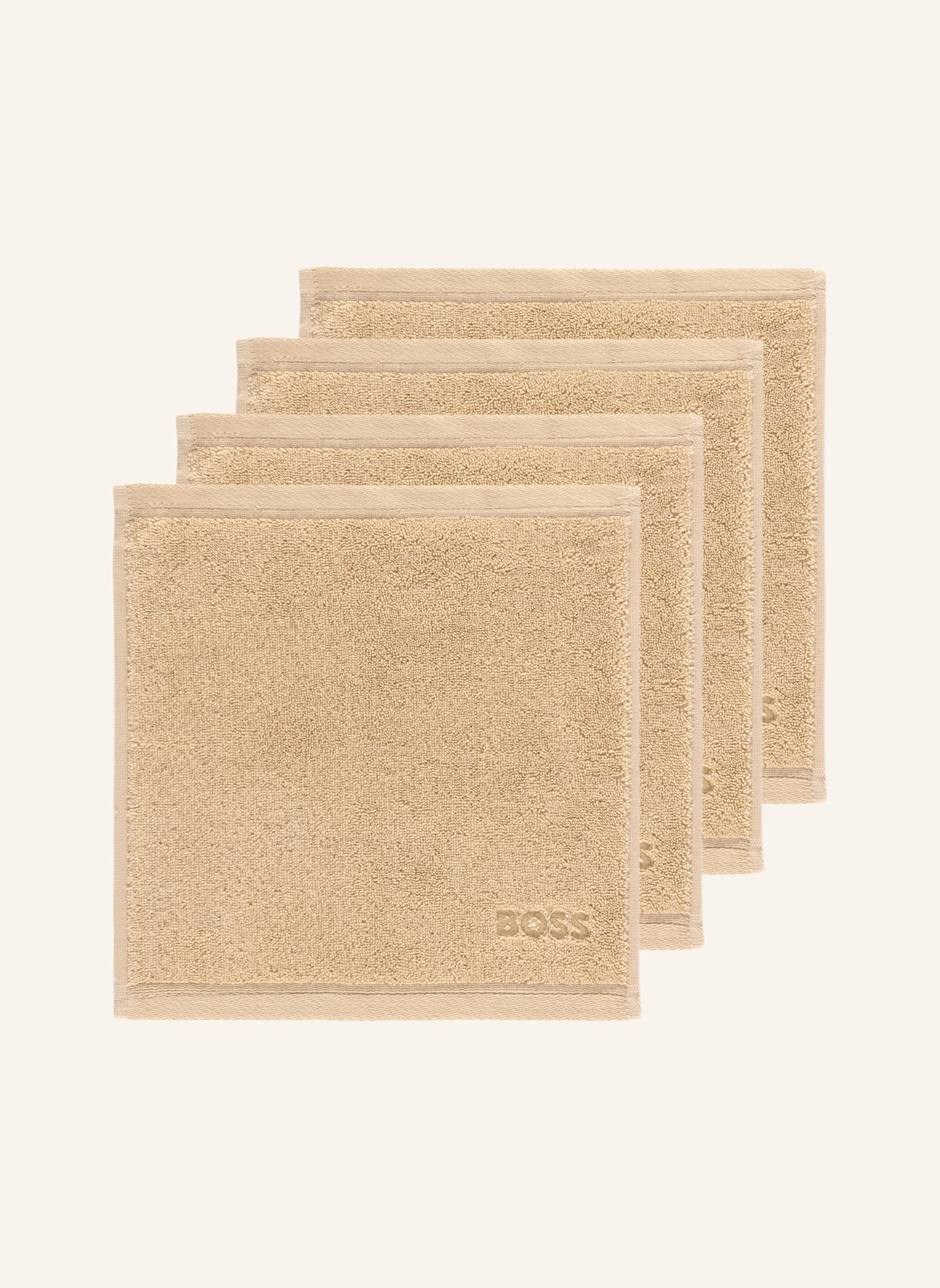 BOSS Waschlappen 4er Set LOFT: BEIGE