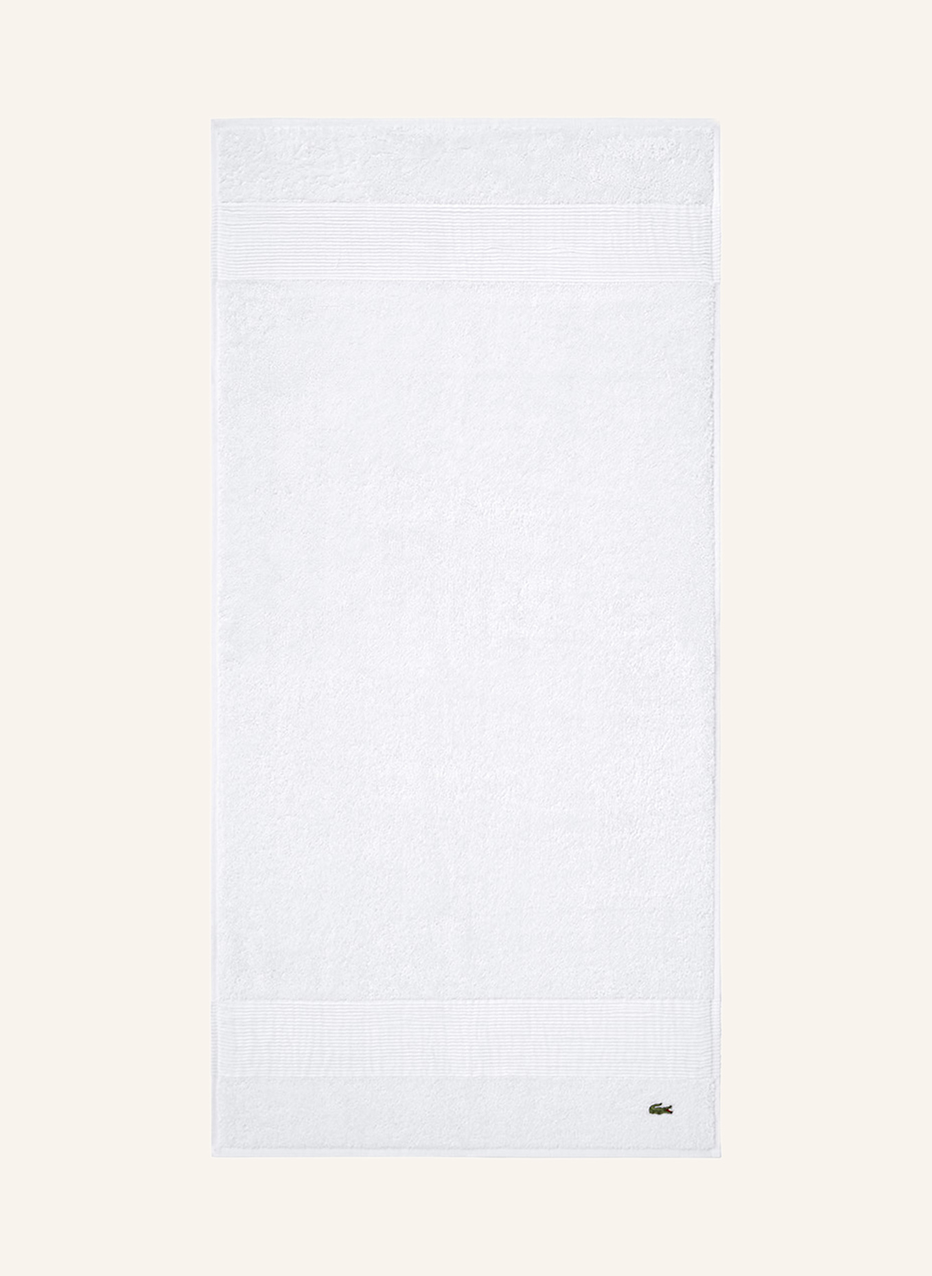 LACOSTE Handtuch LLECROCO: WEISS