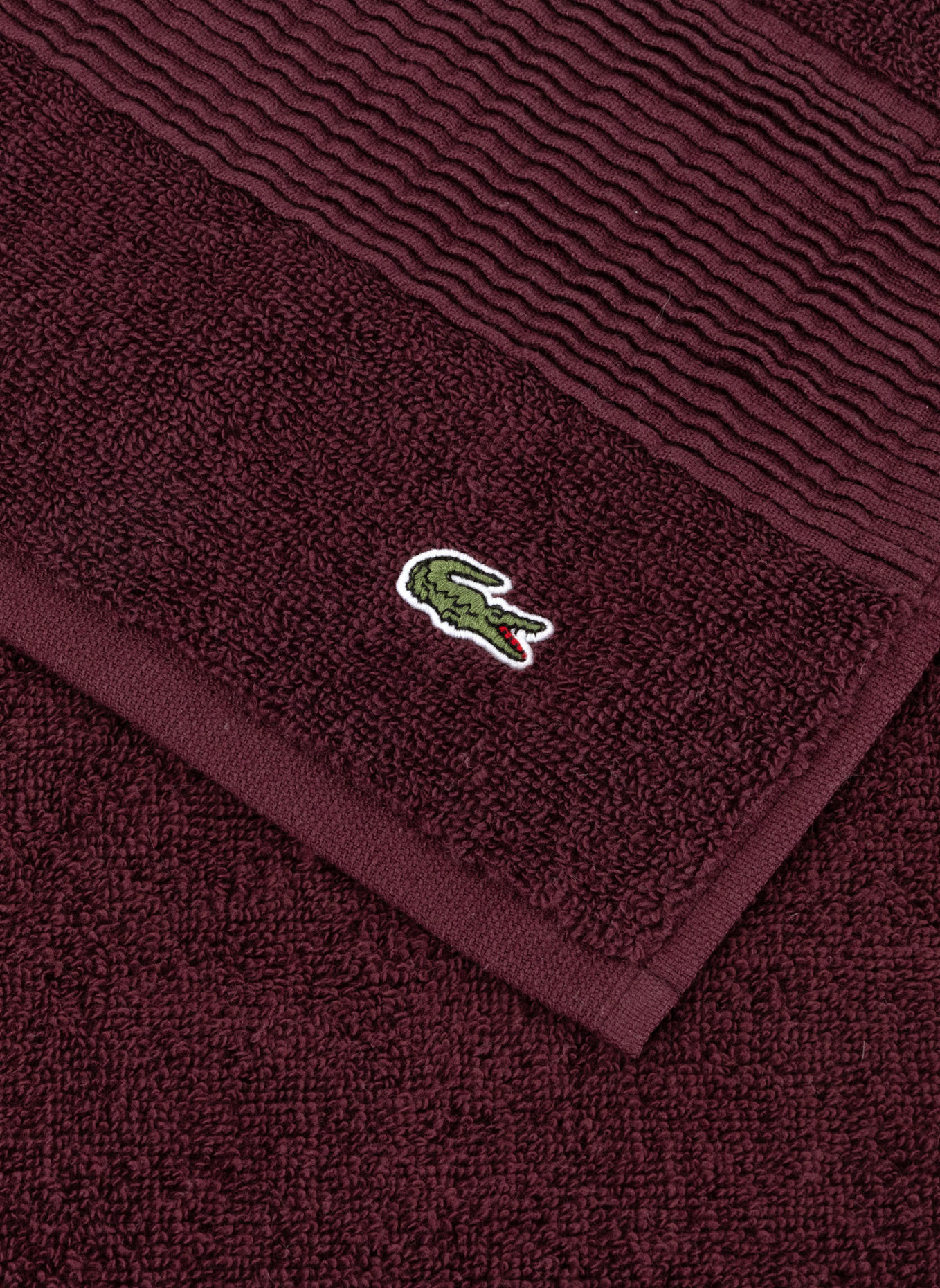 LACOSTE Handtuch LLECROCO: DUNKELROT