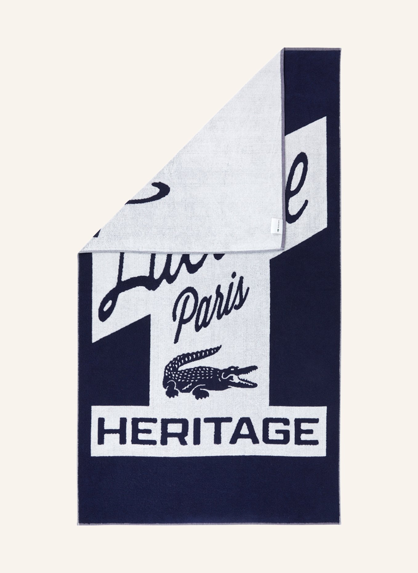 LACOSTE Strandtuch LRETRO: DUNKELBLAU