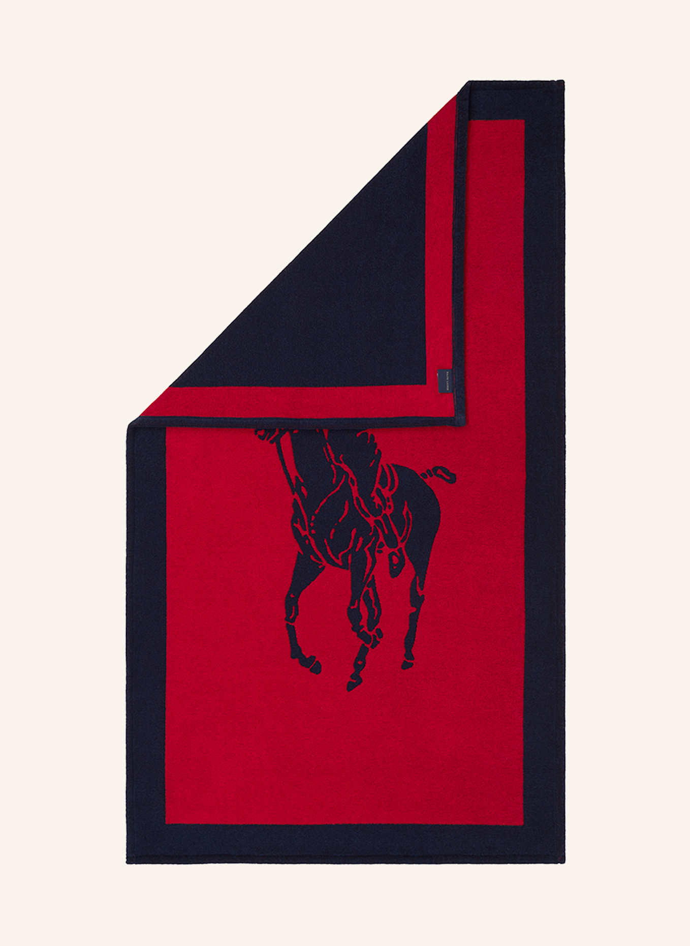 RALPH LAUREN HOME Strandtuch POLOJACQ: DUNKELBLAU/ ROT