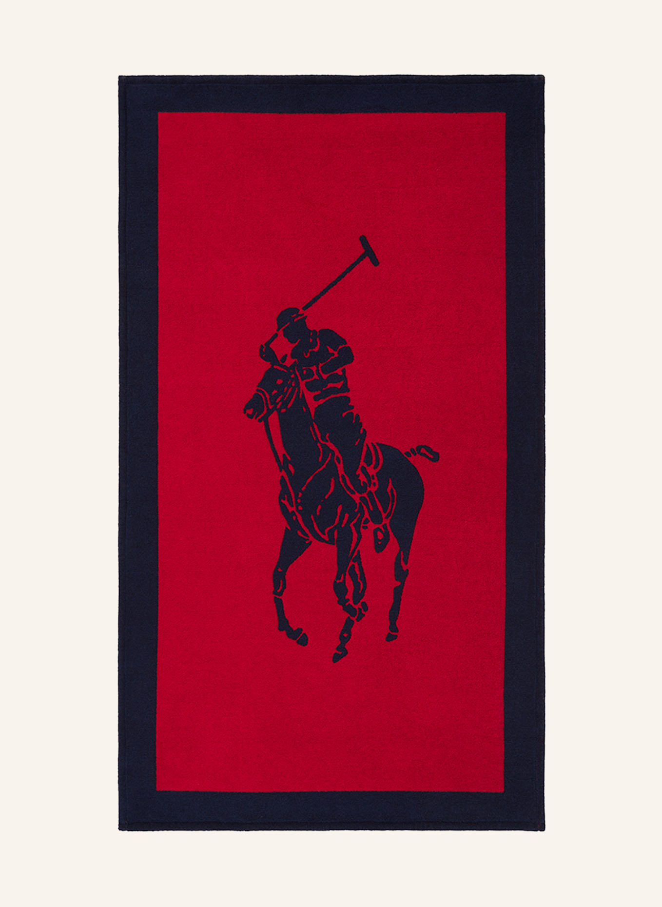 RALPH LAUREN HOME Strandtuch POLOJACQ: DUNKELBLAU/ ROT