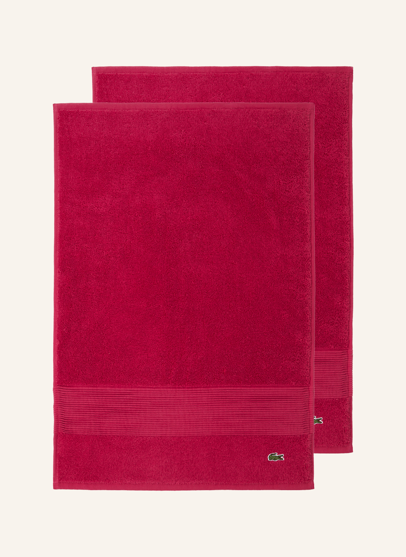 LACOSTE Gästetuch 2er Set LLECROCO: FUCHSIA