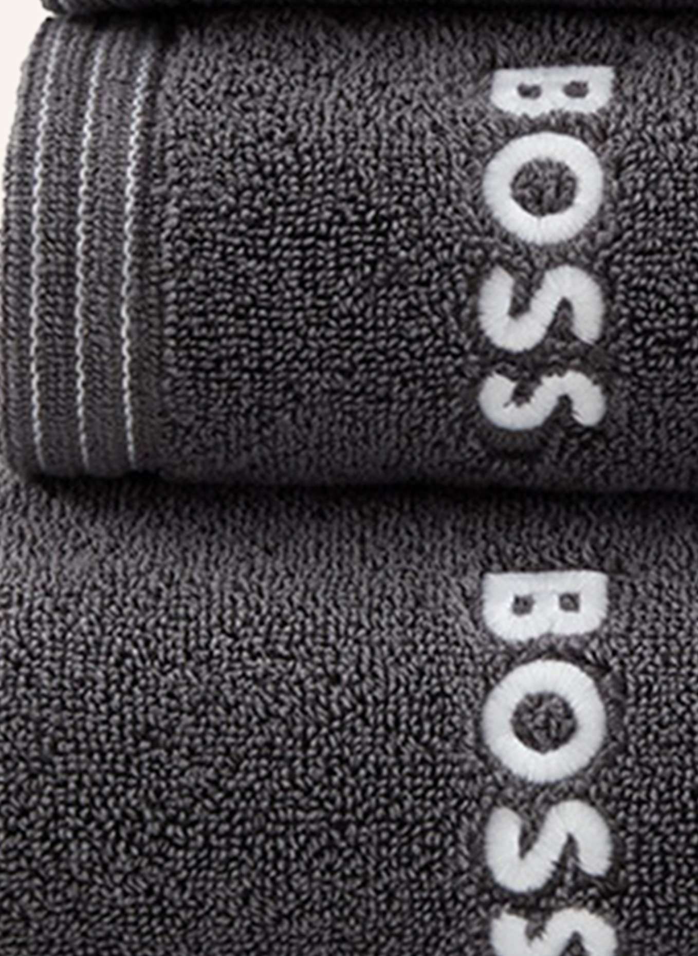 BOSS Gästetuch 2er Set EDGE: DUNKELGRAU