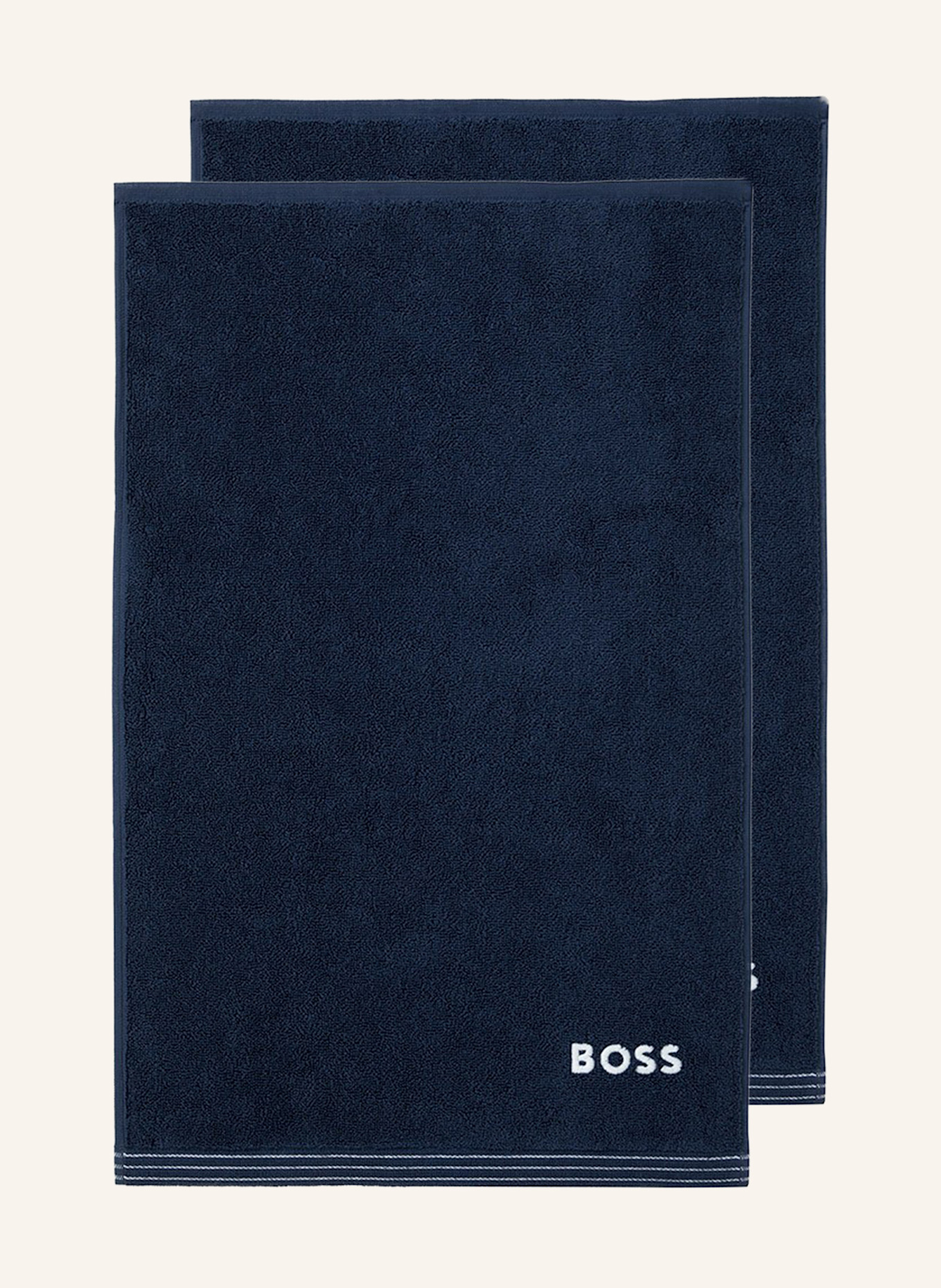BOSS Gästetuch 2er Set EDGE: DUNKELBLAU