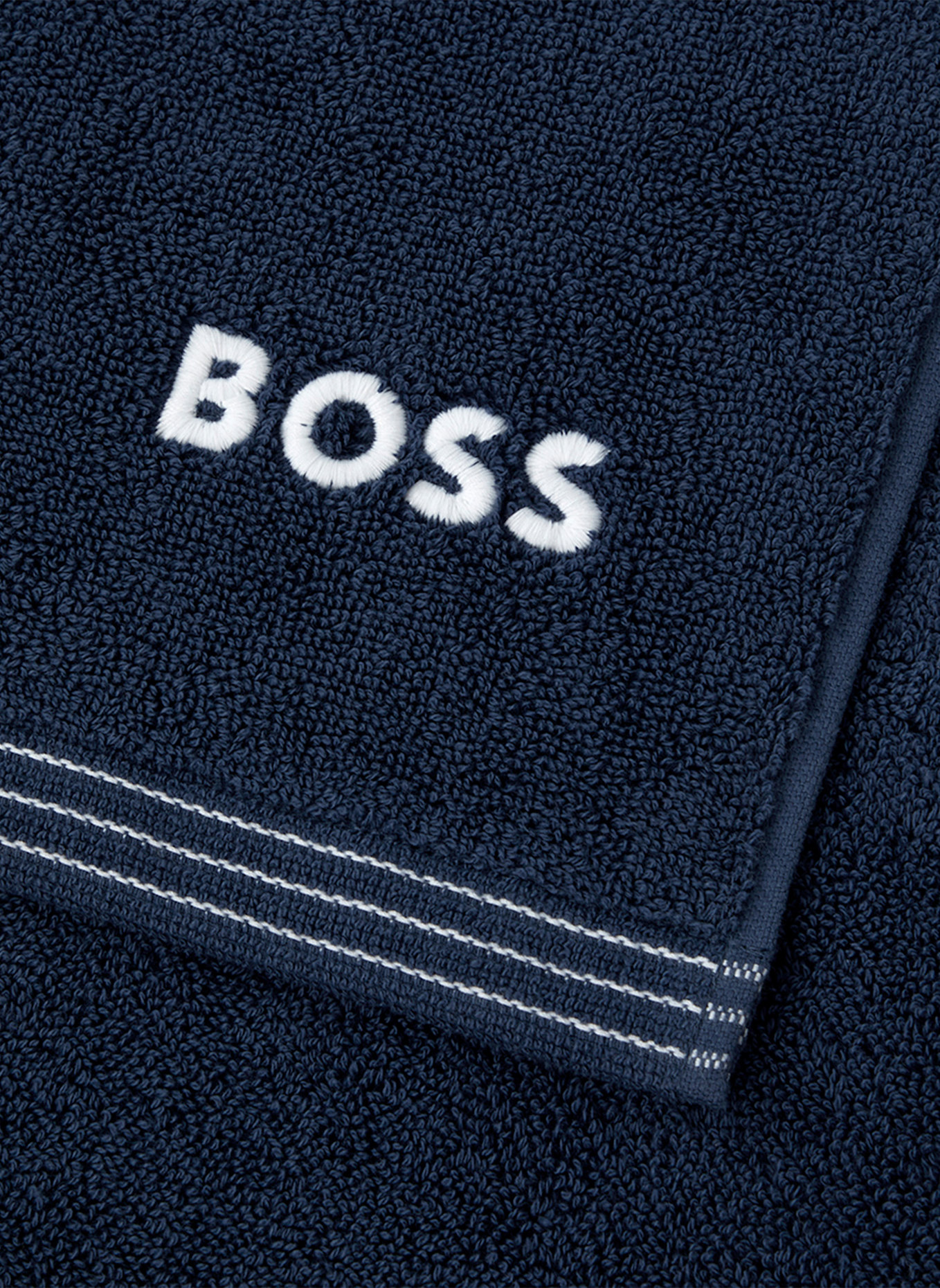 BOSS Gästetuch 2er Set EDGE: DUNKELBLAU