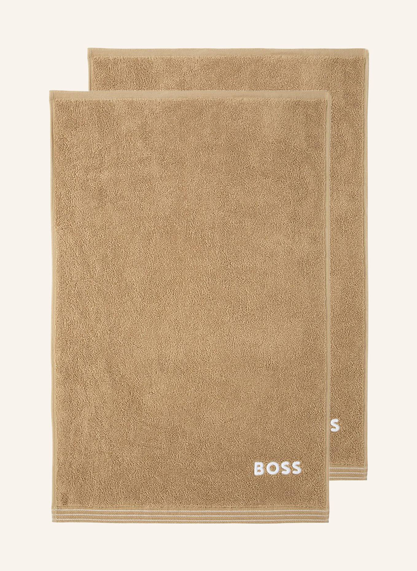 BOSS Gästetuch 2er Set EDGE: HELLBRAUN