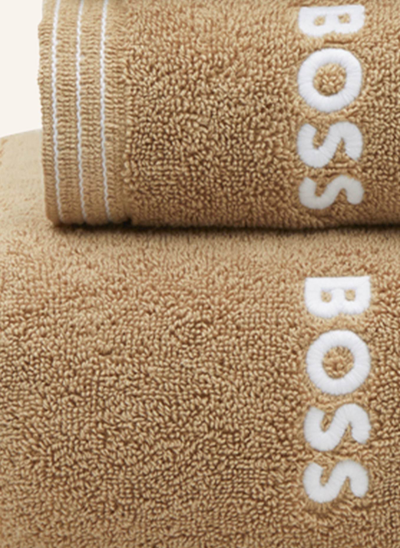 BOSS Gästetuch 2er Set EDGE: HELLBRAUN