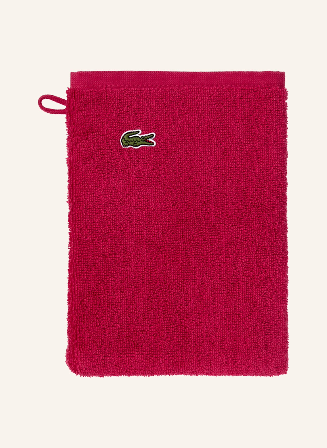 LACOSTE Waschhandschuh 4er Set LLECROCO: FUCHSIA