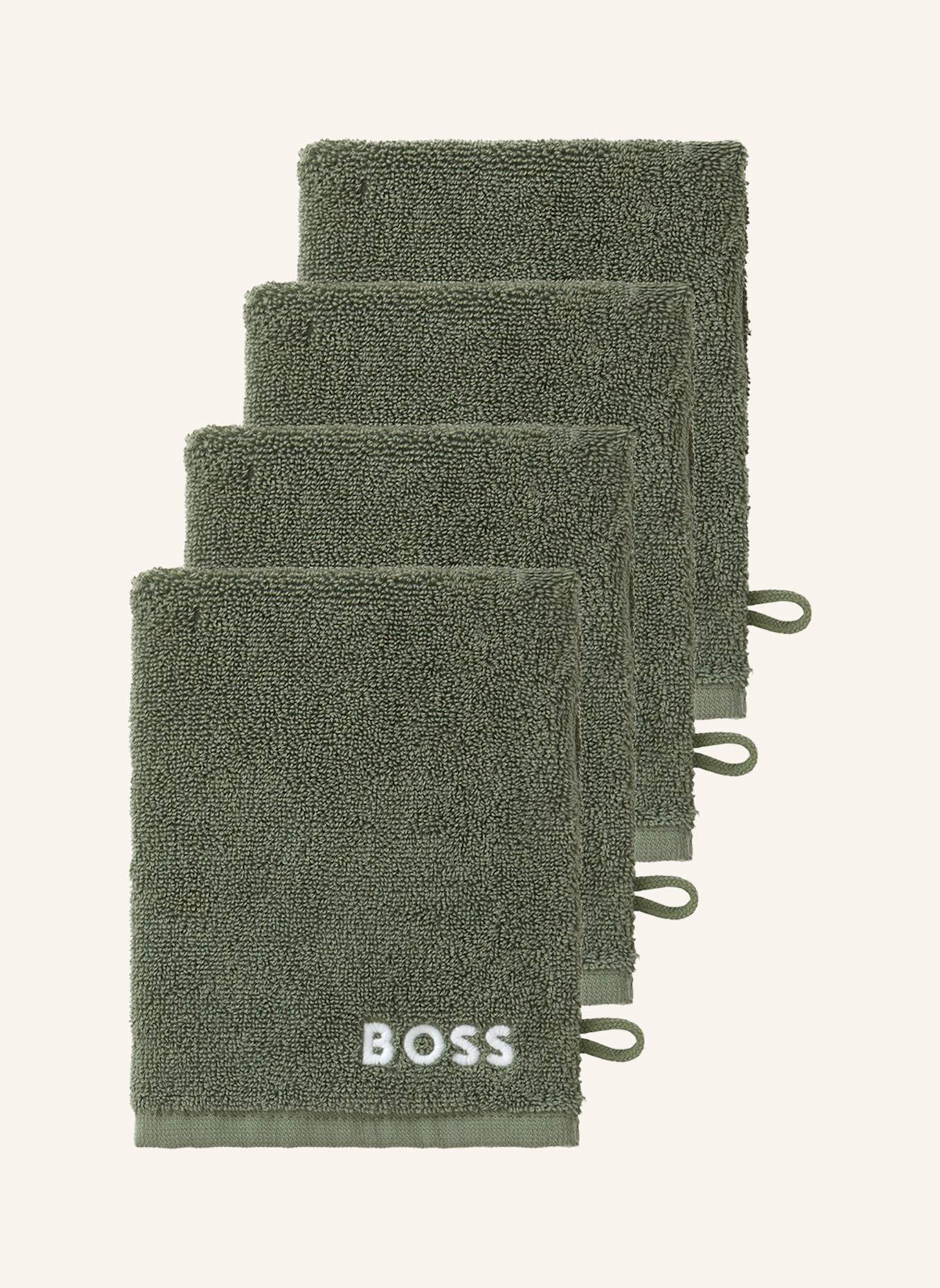 BOSS Waschhandschuh 4er Set EDGE: GRÜN