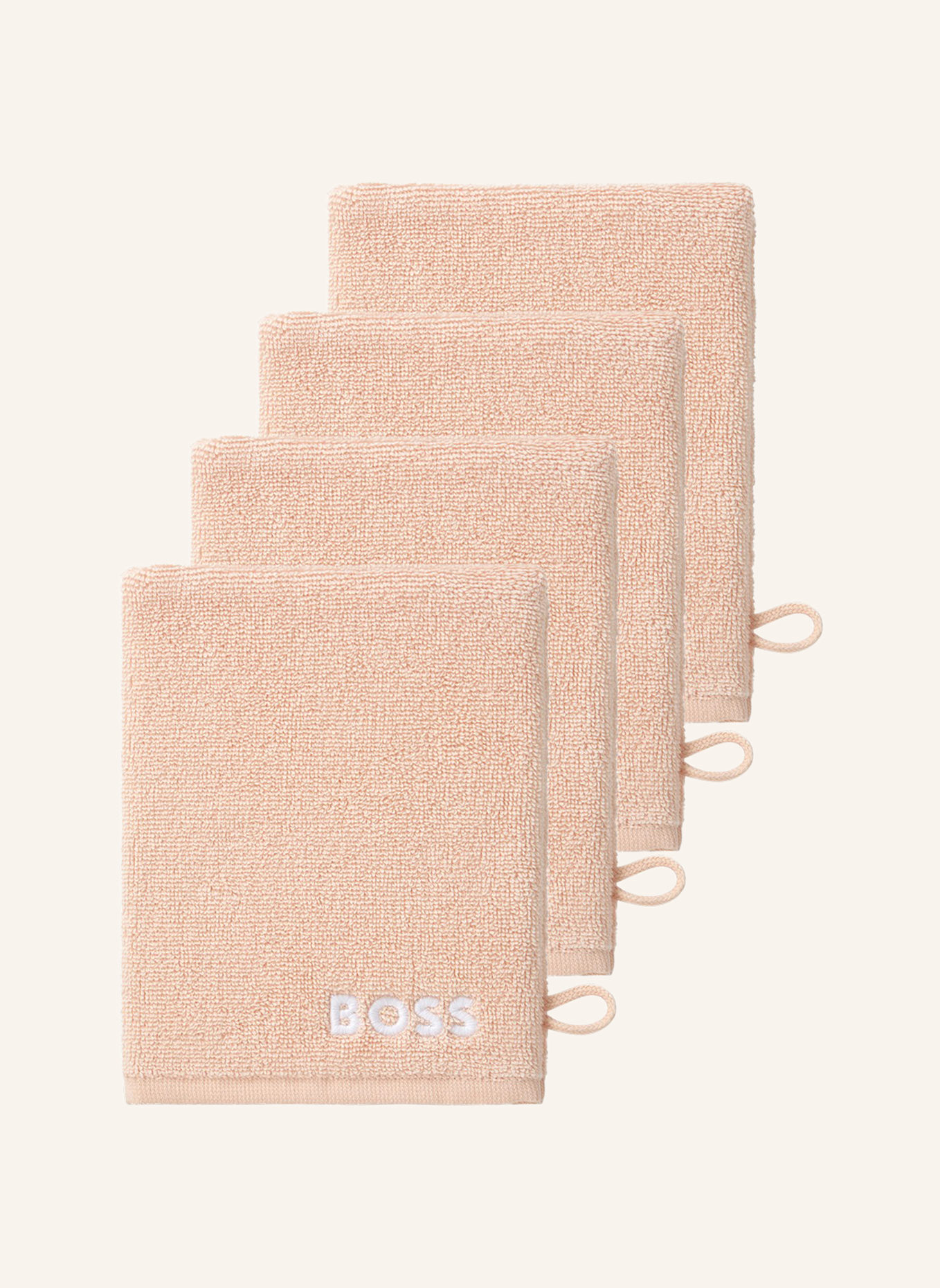 BOSS Waschhandschuh 4er Set EDGE: ROSÉ