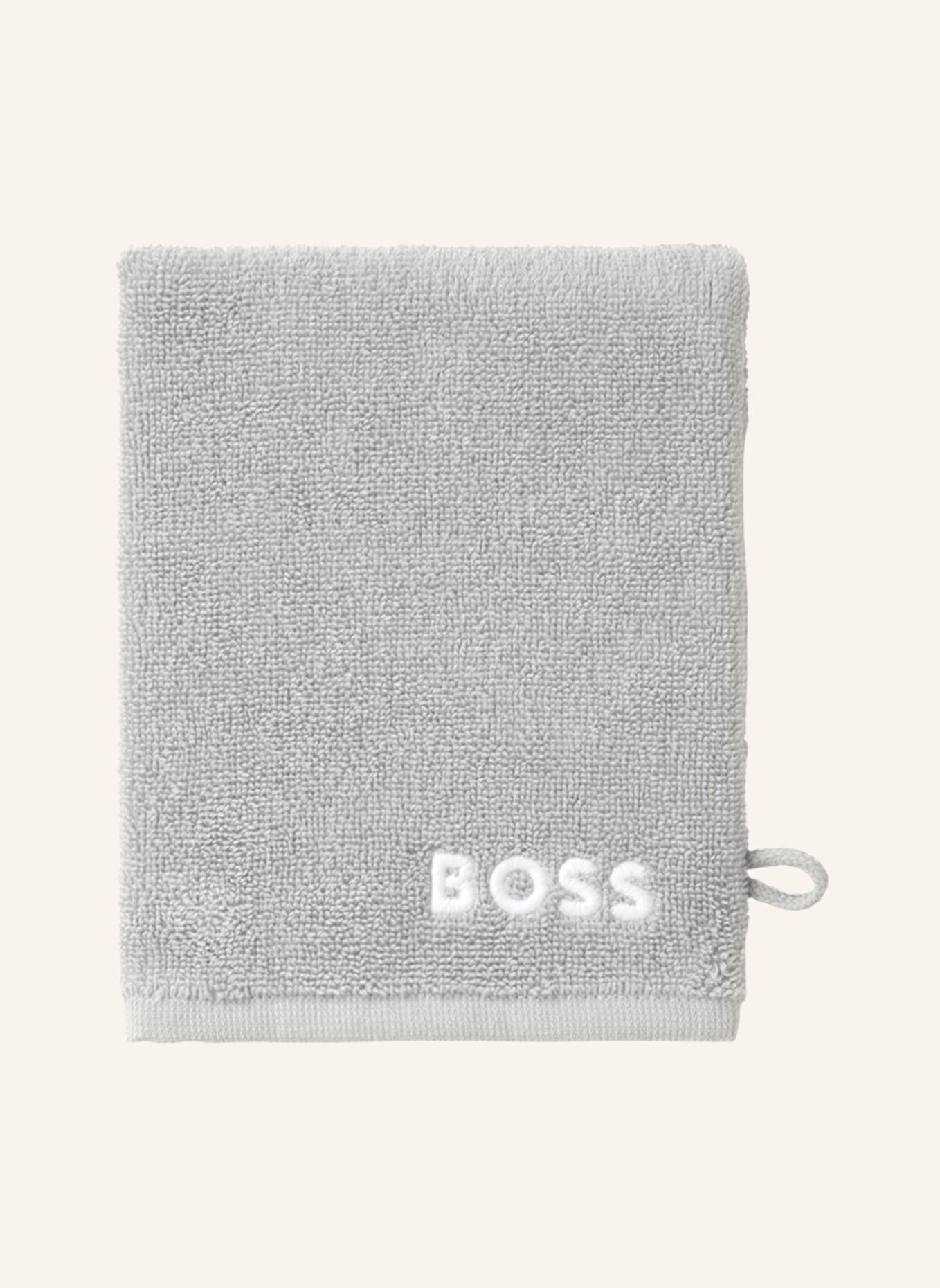 BOSS Waschhandschuh 4er Set EDGE: HELLGRAU