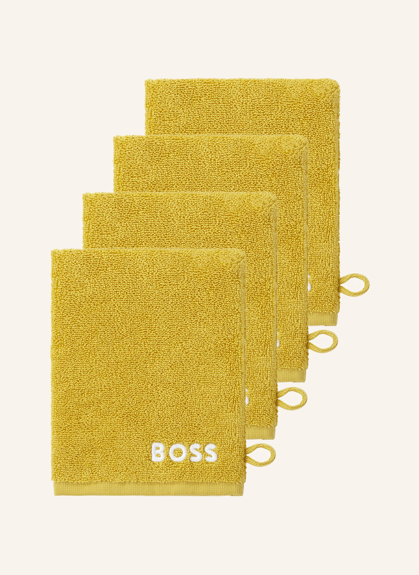 BOSS Waschhandschuh 4er Set EDGE: GELB