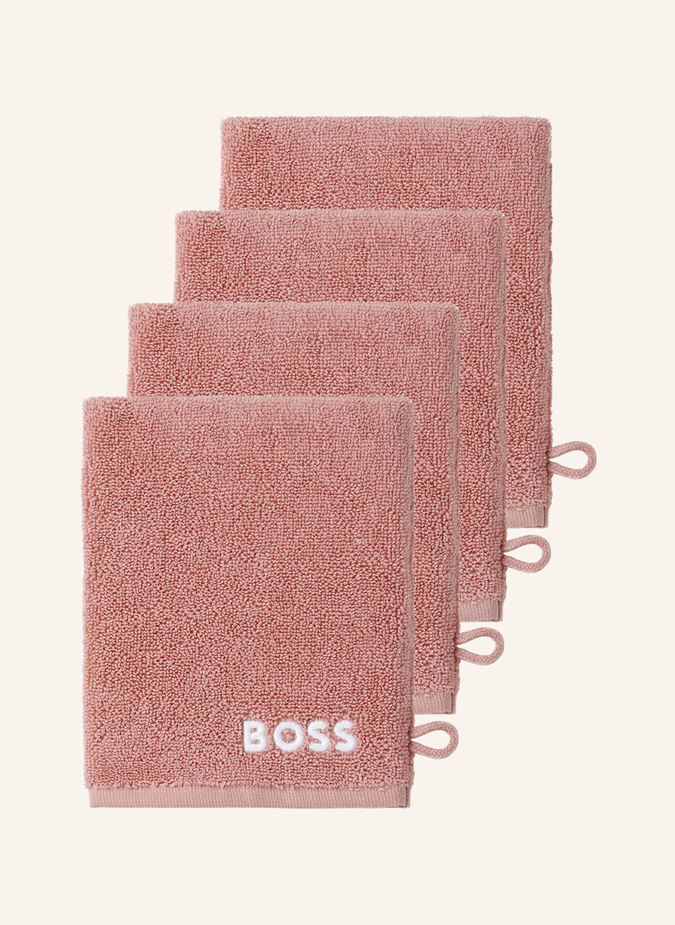 BOSS Waschhandschuh 4er Set EDGE: ROSA